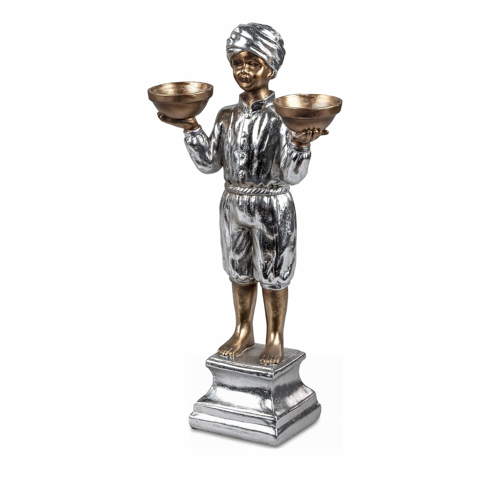 formano Dekofigur Dekofigur mit Schalen Silber Bronze (Stück, 1 St)