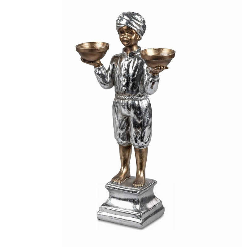 formano Dekofigur Dekofigur mit Schalen Silber Bronze (Stück, 1 St., 1 Dekofigur)