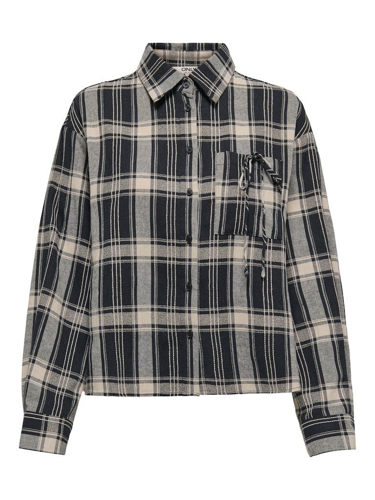 ONLY Blusentop ONLAGDA LS SHORT CHECK SHIRT WVN