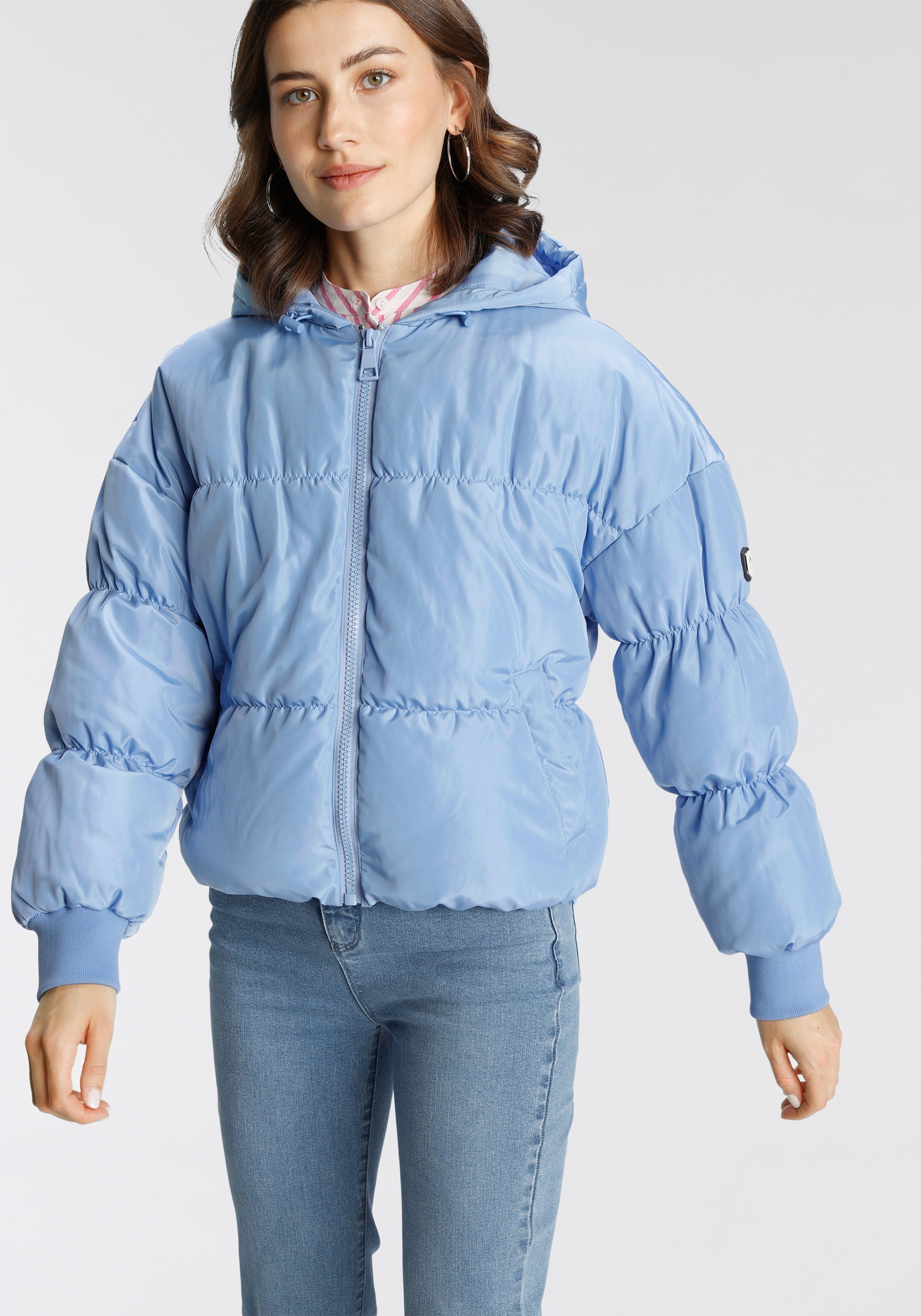 ALPENBLITZ Steppjacke in Gifu jeansblau Puffer-oversized Schnitt