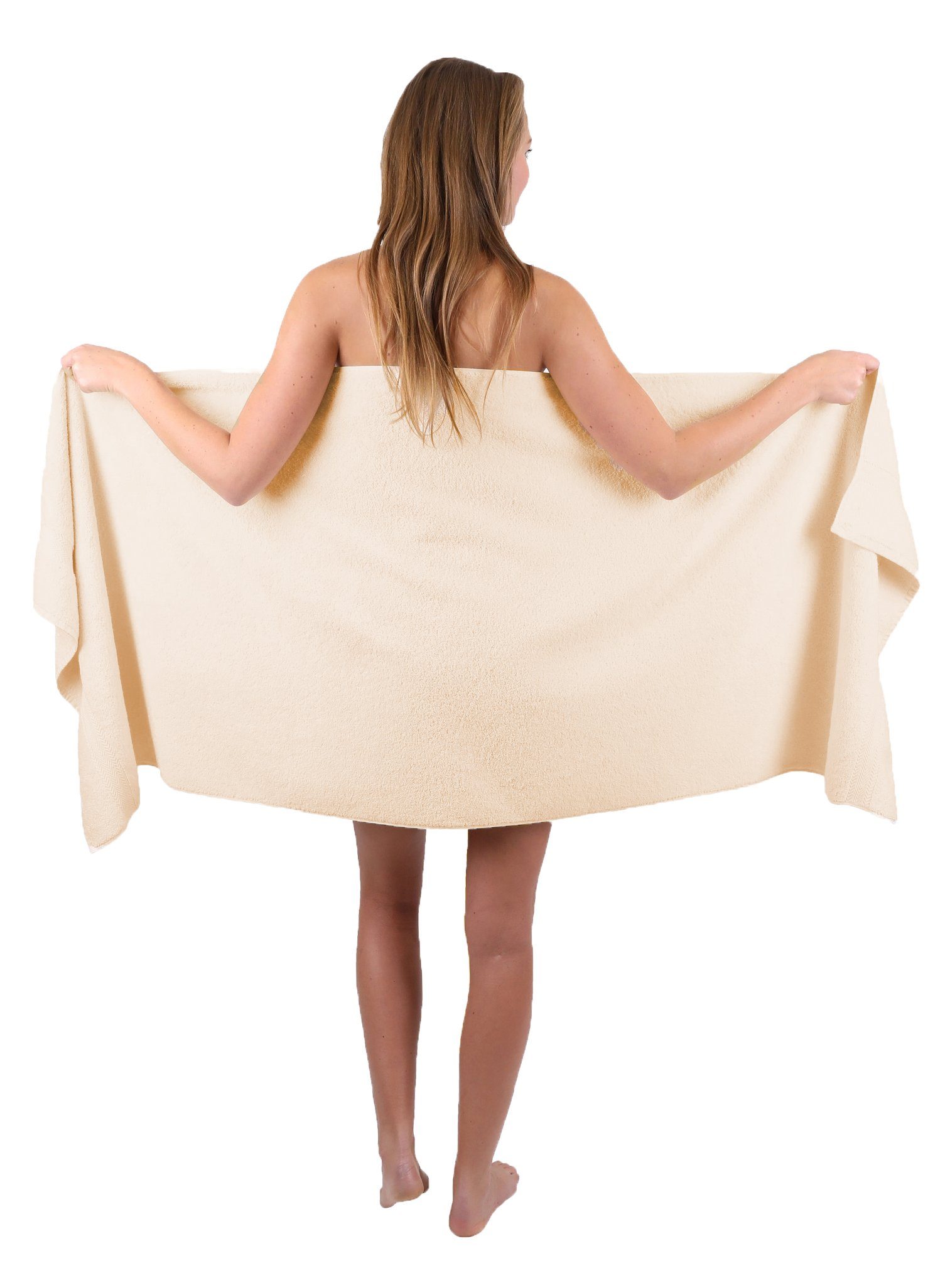 Betz Saunatuch Strandtuch Saunatuch XXL Badetuch Liegetuch Strandlaken Saunahandtuch Premium Frottee Größe 70 x 200 cm, 100% Baumwolle (1-St) beige