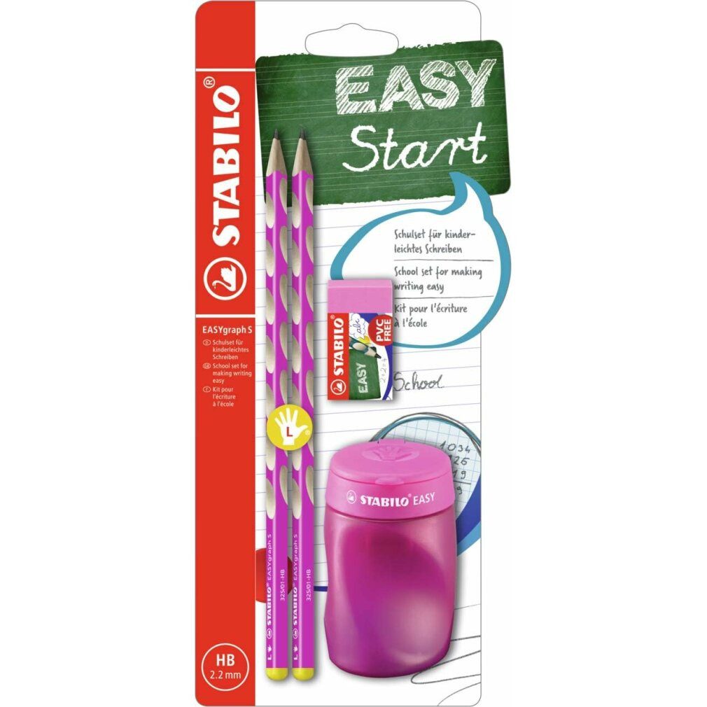 Bleistift EASYgraph Schulset für Linkshänder rosa