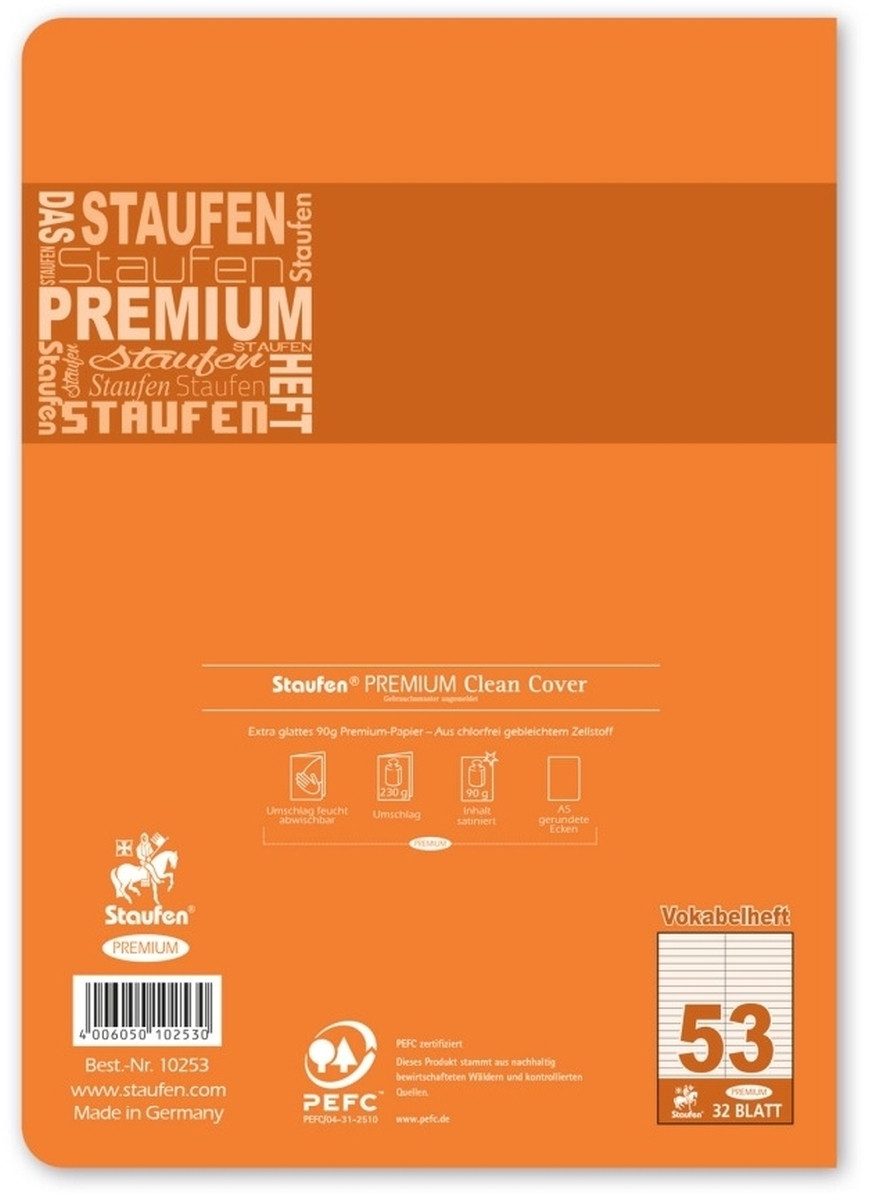 Staufen Schulheft Vokabelheft Premium A5 32 Blatt