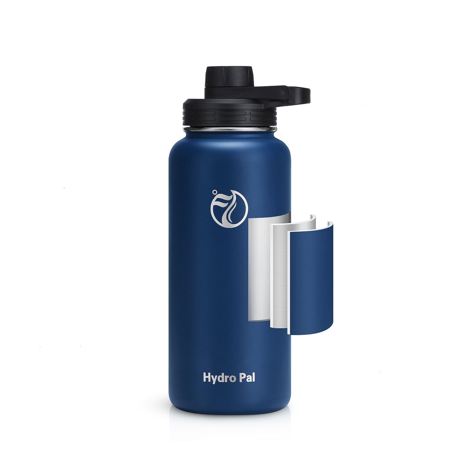 Deckel Isolierflasche BPA-Frei mit Thermosflasche Trinkflasche Auslaufsicher Isolierte 2 946ml, Strohhalm REDOM geeignet Edelstahl Dunkelblau 2 Wasserflasche Kohlensäure