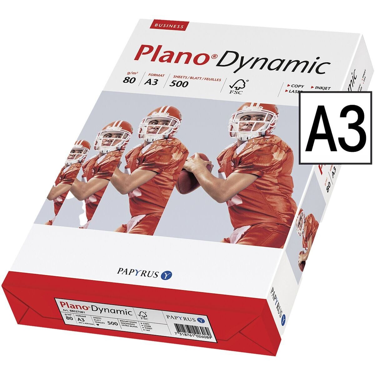 PLANO Kopierpapier PlanoDynamic, Format DIN A3, 80 g/m², 161 CIE, 500 Blatt