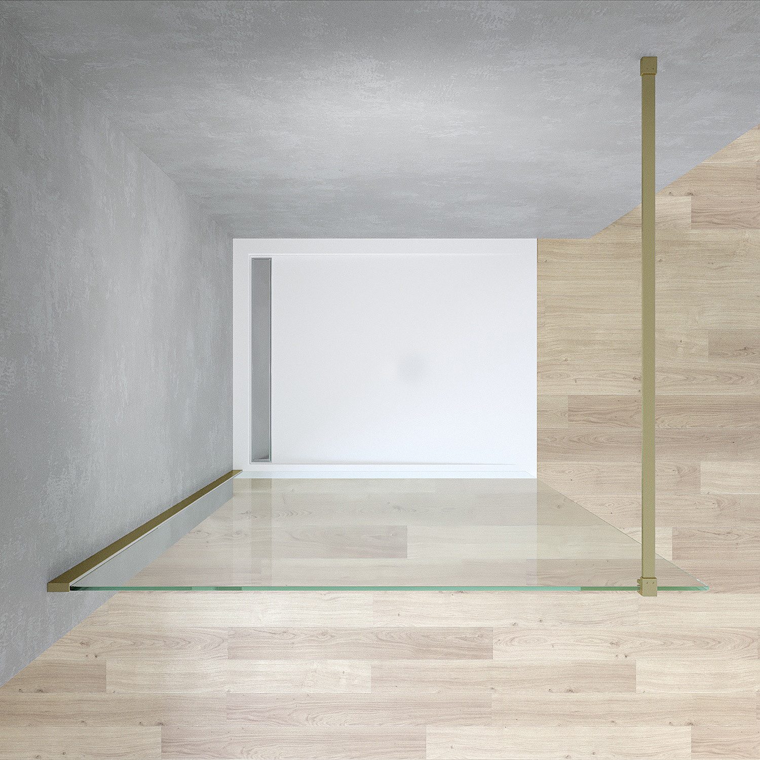 AQUABATOS Walk-in-Dusche Duschabtrennung Duschwände Duschtrennwand Gold Grau Weiß, 80x200,90x200,100x200,110x200,120x200cm,8 mm Einscheibensicherheitsglas (ESG)