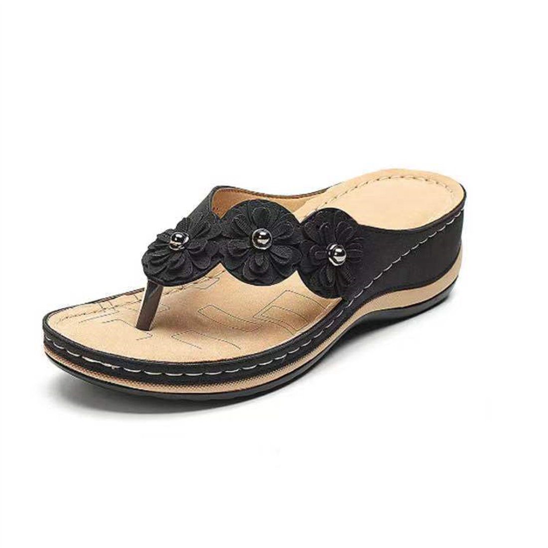 YOOdy~ Sandalette,Sommer sandalen Damen-Flip-Flops- Sommerliche Sandale Sandale Schwarz