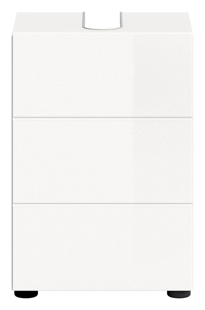 xonox.home Waschbeckenunterschrank Weiß Hochglanz Siphonausschnitt Melamin günstig online kaufen