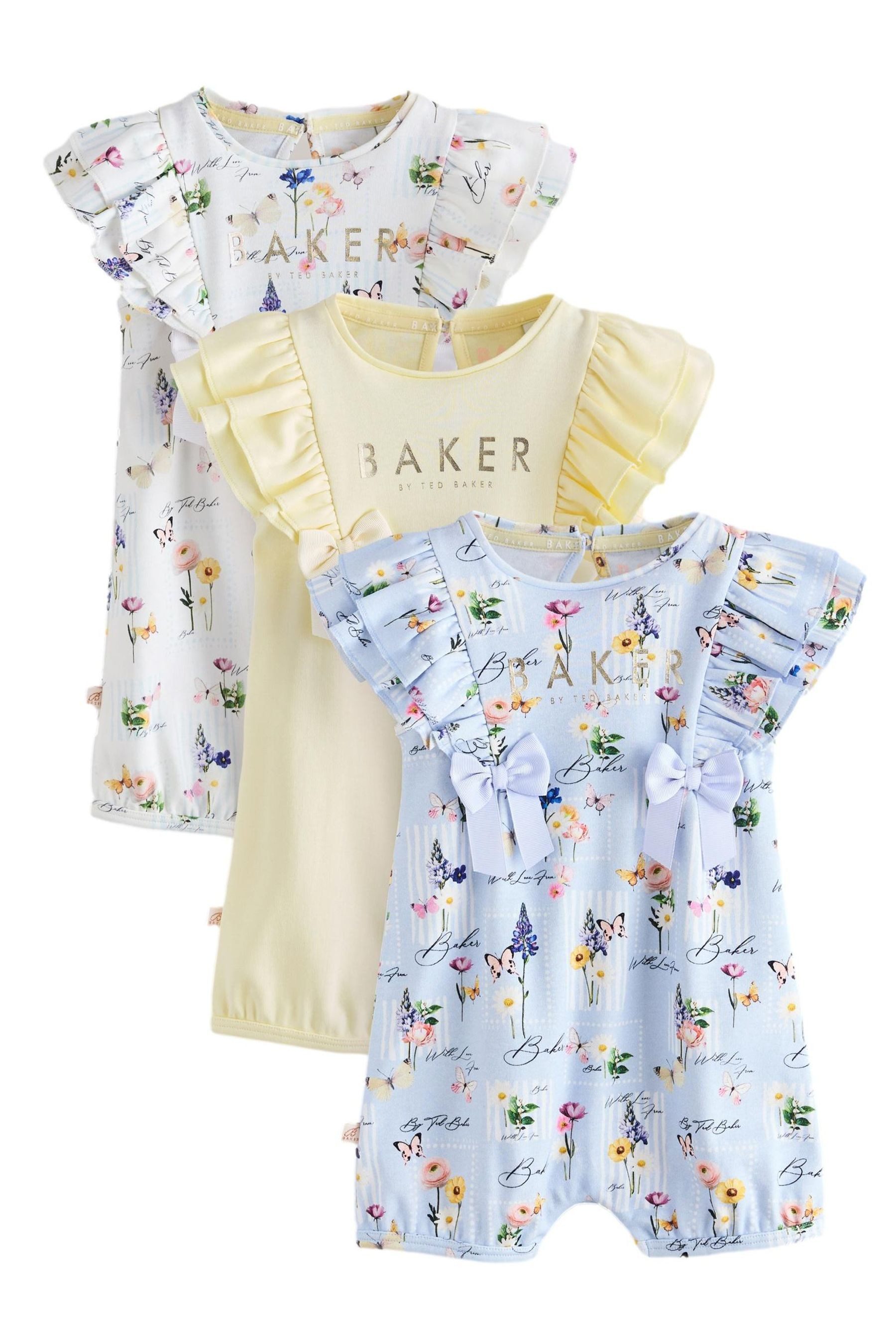 Baker by Ted Baker Strampler Baker by Ted Baker Strampler mit Rüschen, 3er-Pack (3-tlg)