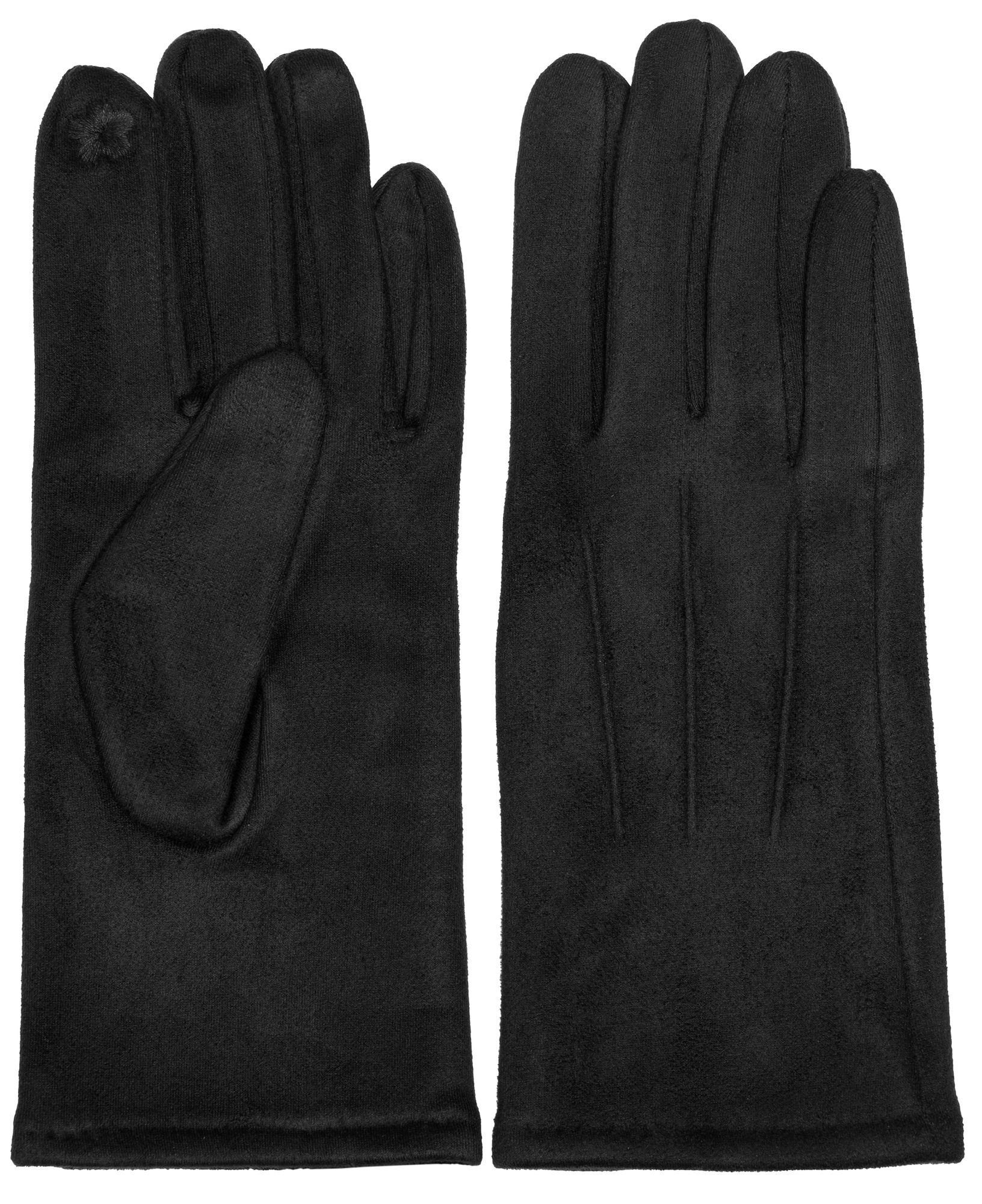 Caspar Strickhandschuhe GLV014 klassisch elegante uni Damen Handschuhe mit 3 Nähten schwarz