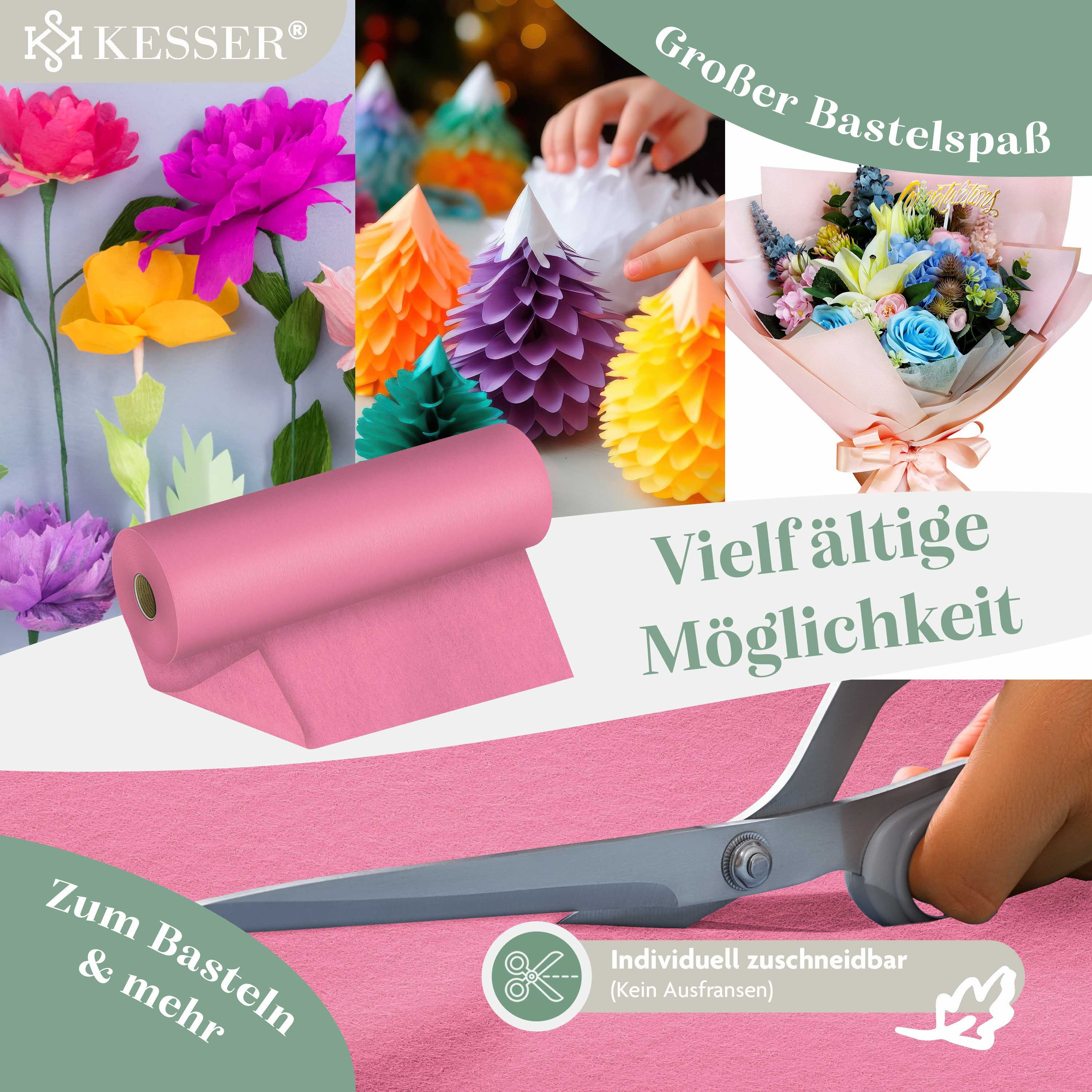 KESSER Tischläufer 25 m × 30 cm, wasserabweisend & abwaschbar, 30 g/m², anpassbare Vlies-Tischdekoration – für Feste aller Art geeignet