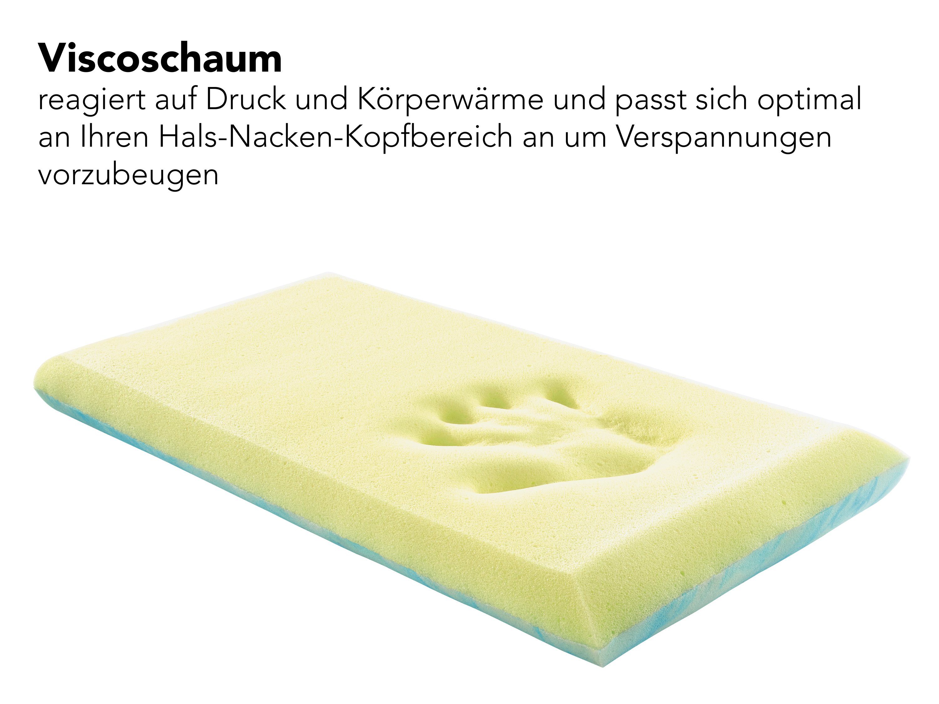 Nackenstützkissen Orthopädisches Kissen entlastet & Ergonomisch Rückenschläfer, Bauchschläfer, und Softschaum, zwei Kopf-, Viscoschaum Füllung: unterschiedlich Liegeseiten, mit Nacken- festen XDREAM, geformt, Seitenschläfer, Gel-Active Schulterbereich