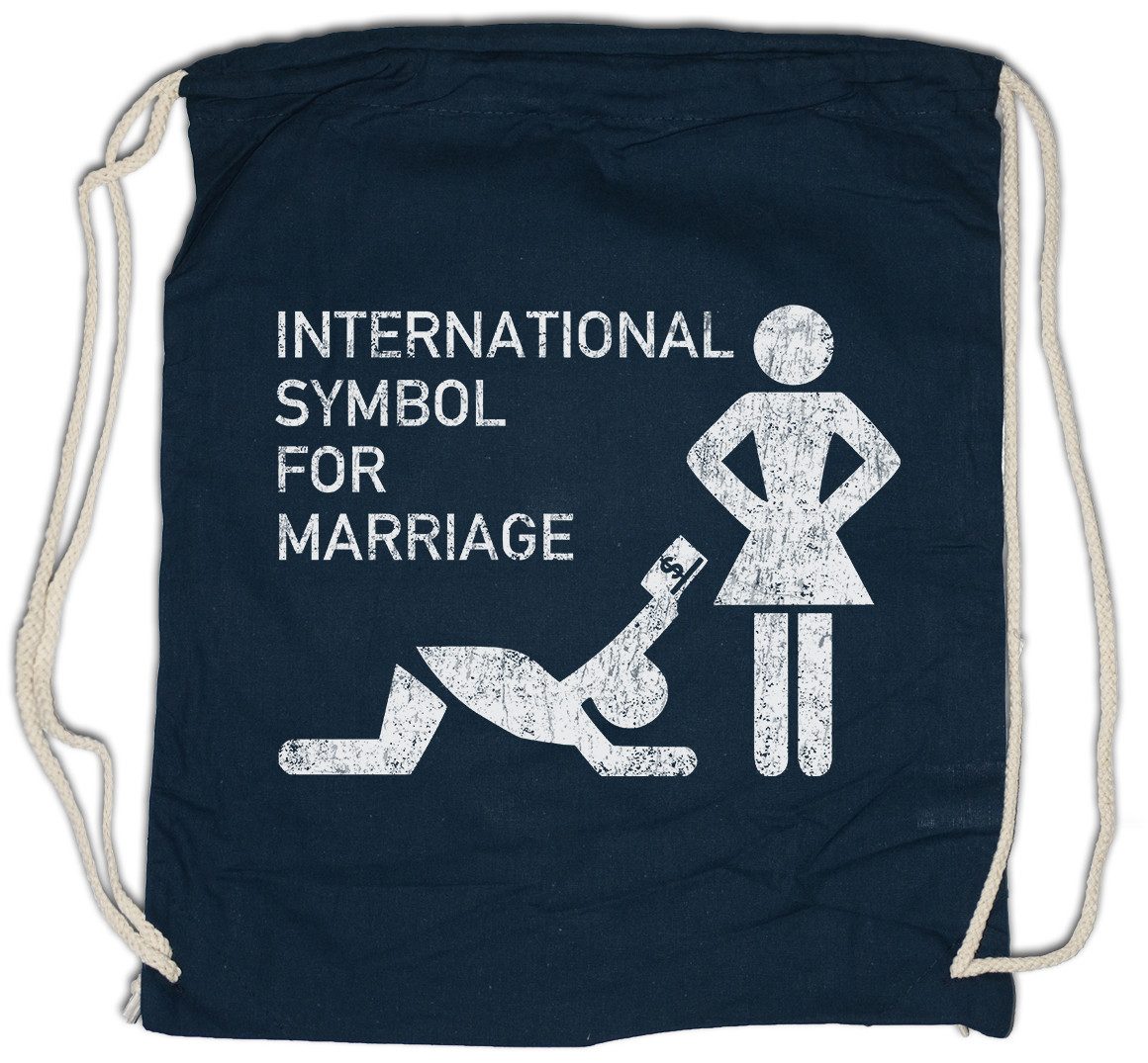 Urban Backwoods Turnbeutel Marriage Symbol Turnbeutel Brautpaar Hochzeit Wedding Heirat Just (1-tlg), Married Braut Bride Bachelor