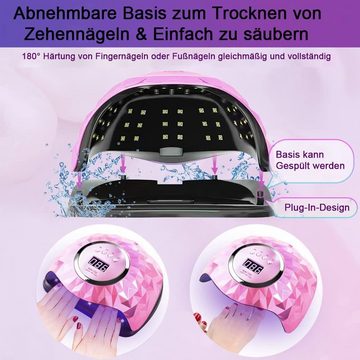 Scheiffy Nageldesign Zubehör Nagellampe, LED-Nageltrockner, UV Lampe, 268W, 4 Timings, Infrarot-Sensor-LED-Nagellampe, geeignet für alle Nagellacke