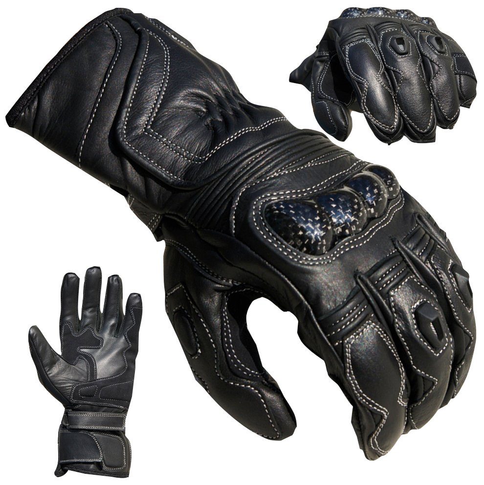 Racing, PROANTI schwarz Motorradhandschuhe aus Leder