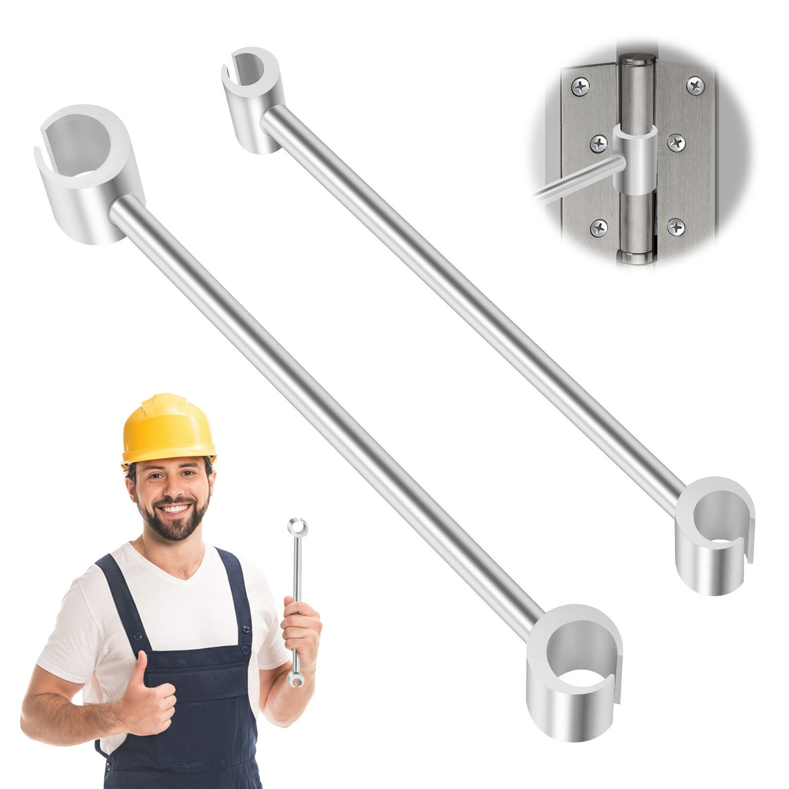 JOYOLEDER Steckschlüssel Türscharnier Einstellwerkzeug 2 Stück 14-17mm und 23-25mm (Scharnierspalt-Einstellschlüssel Doppelkopf Scharnier Spalt, Einstellschlüssel für Scharniere an Brandschutztüren)