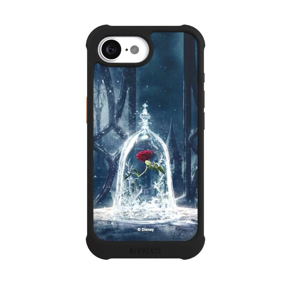 NIVOCASE Handyhülle Die Schöne und das Biest Disney Princess Rose Rose Under Glass Movie, Apple iPhone 16e Hülle Stoßfeste Handyhülle NIVOmax Case Schwarz