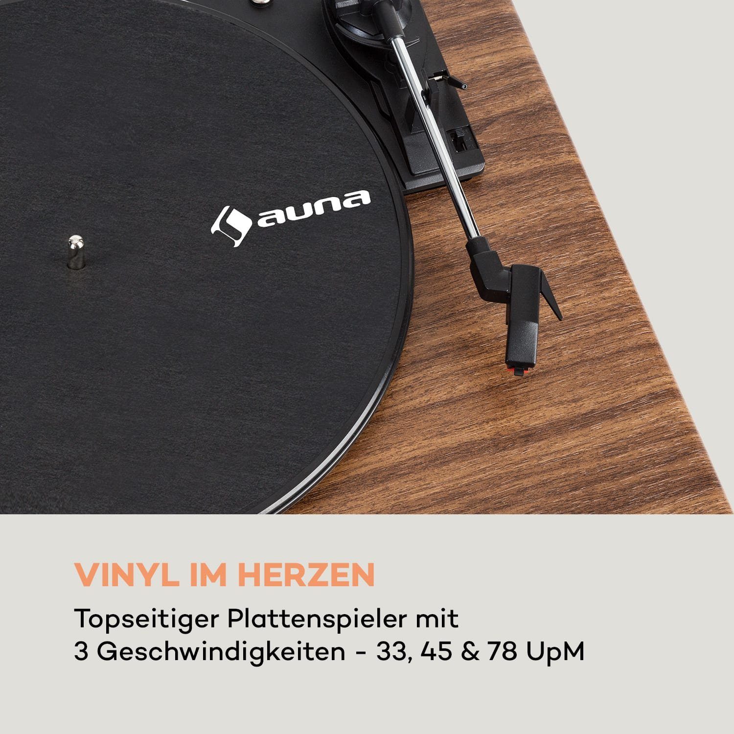 (Riemenantrieb, Auna Lautsprecher Plattenspieler) Connect Vinyl Vinyl mit Bluetooth, Radio Cube Plattenspieler Schallplattenspieler