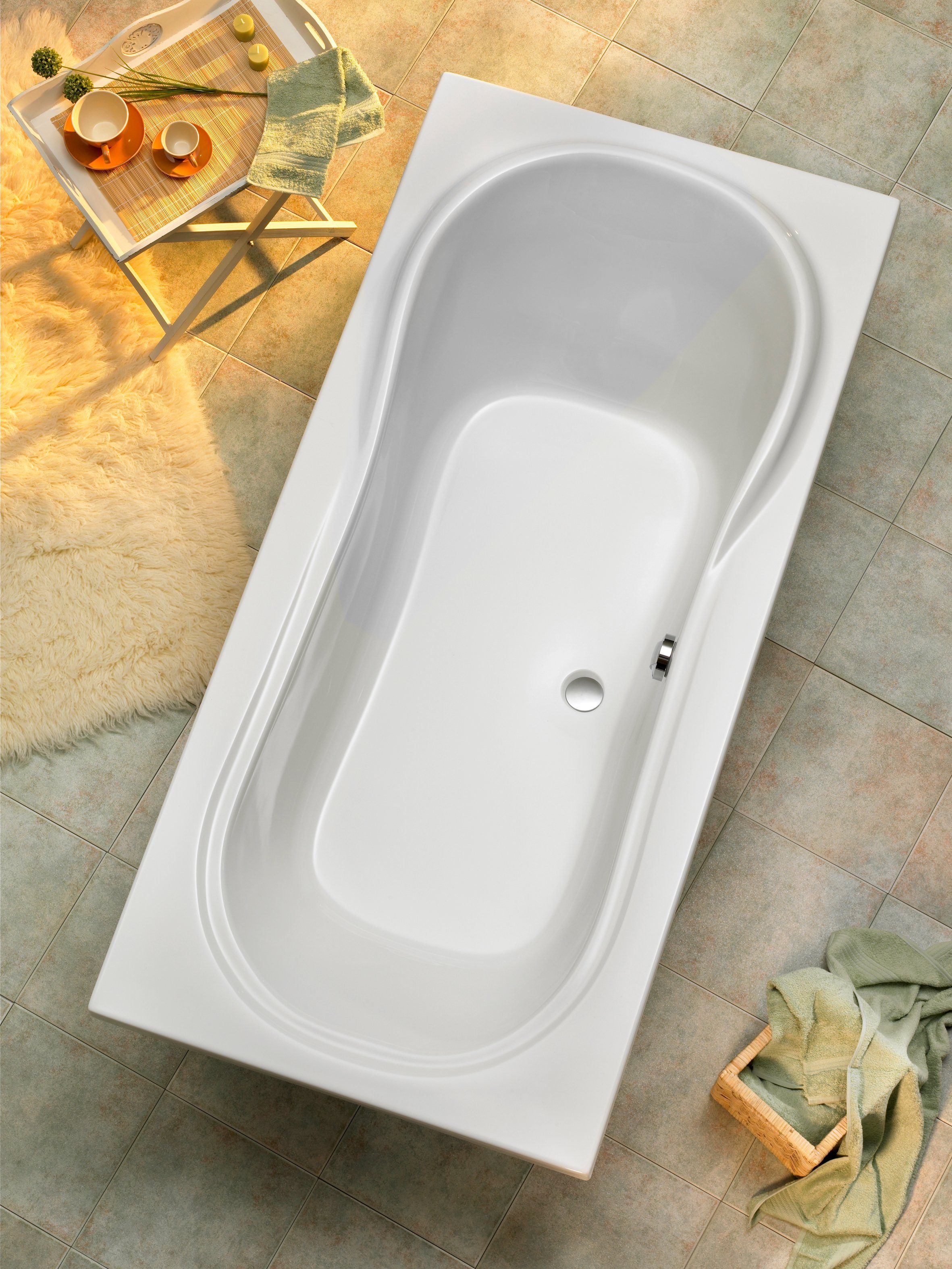 OTTOFOND Badewanne Palma, (3-tlg), mit Fußgestell und Ablaufgarnitur