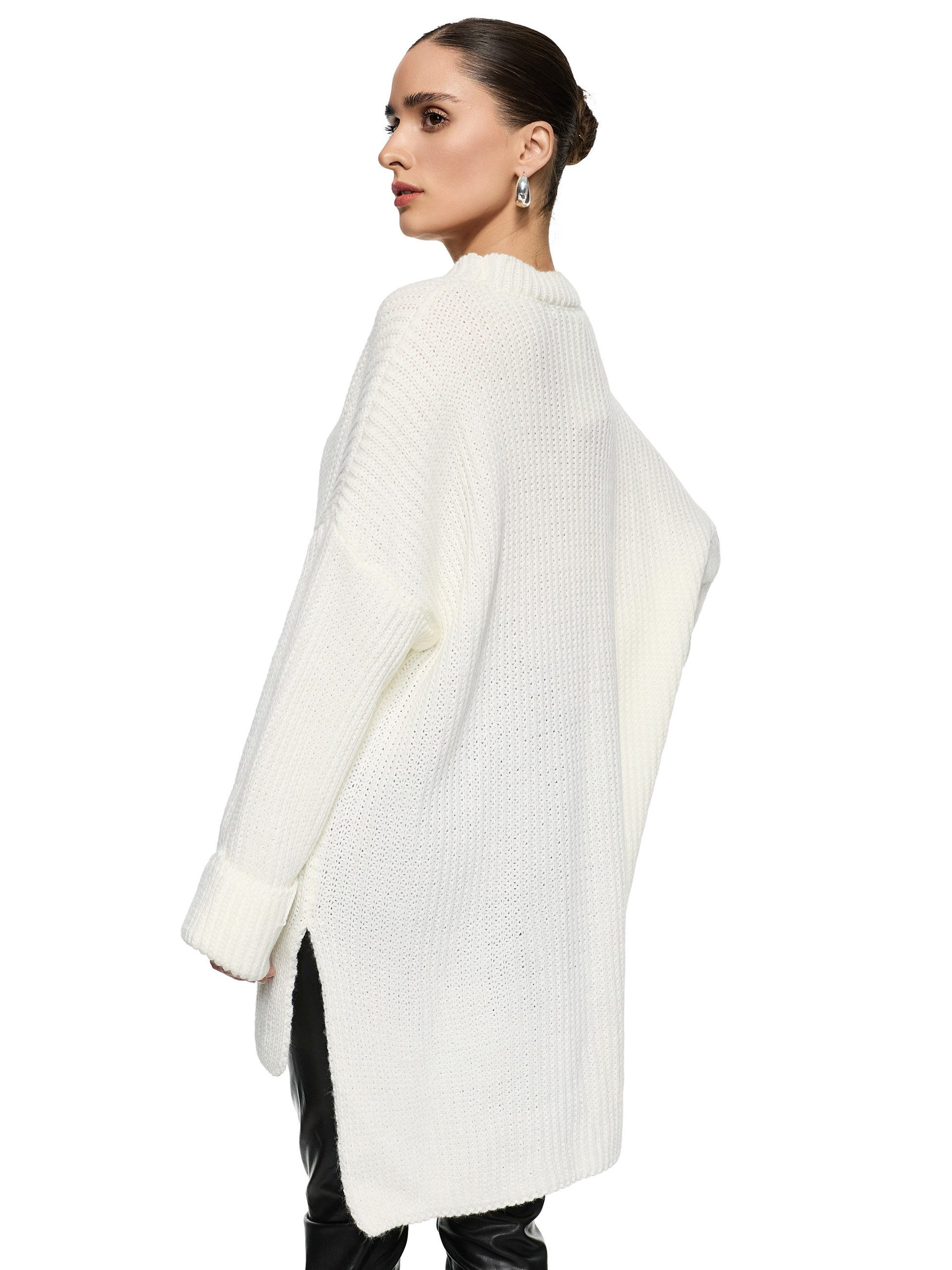 Worldclassca Longpullover WORLDCLASSCA Damen Oversize Strickpulllover Lang Pulli Oberteil Neue Kollektion - Stilvolle und gemütliche Strickmode für Damen