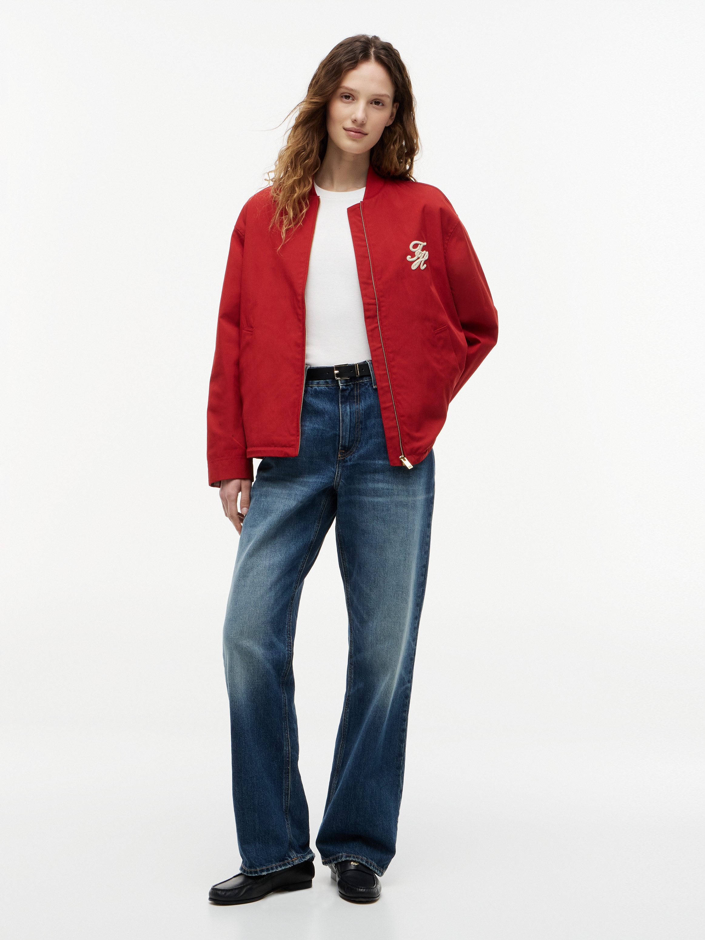 Tommy Hilfiger Bomberjacke COTTON BOMBER Baumwollmischung, mit Logostickerei – Bild 5 von 5