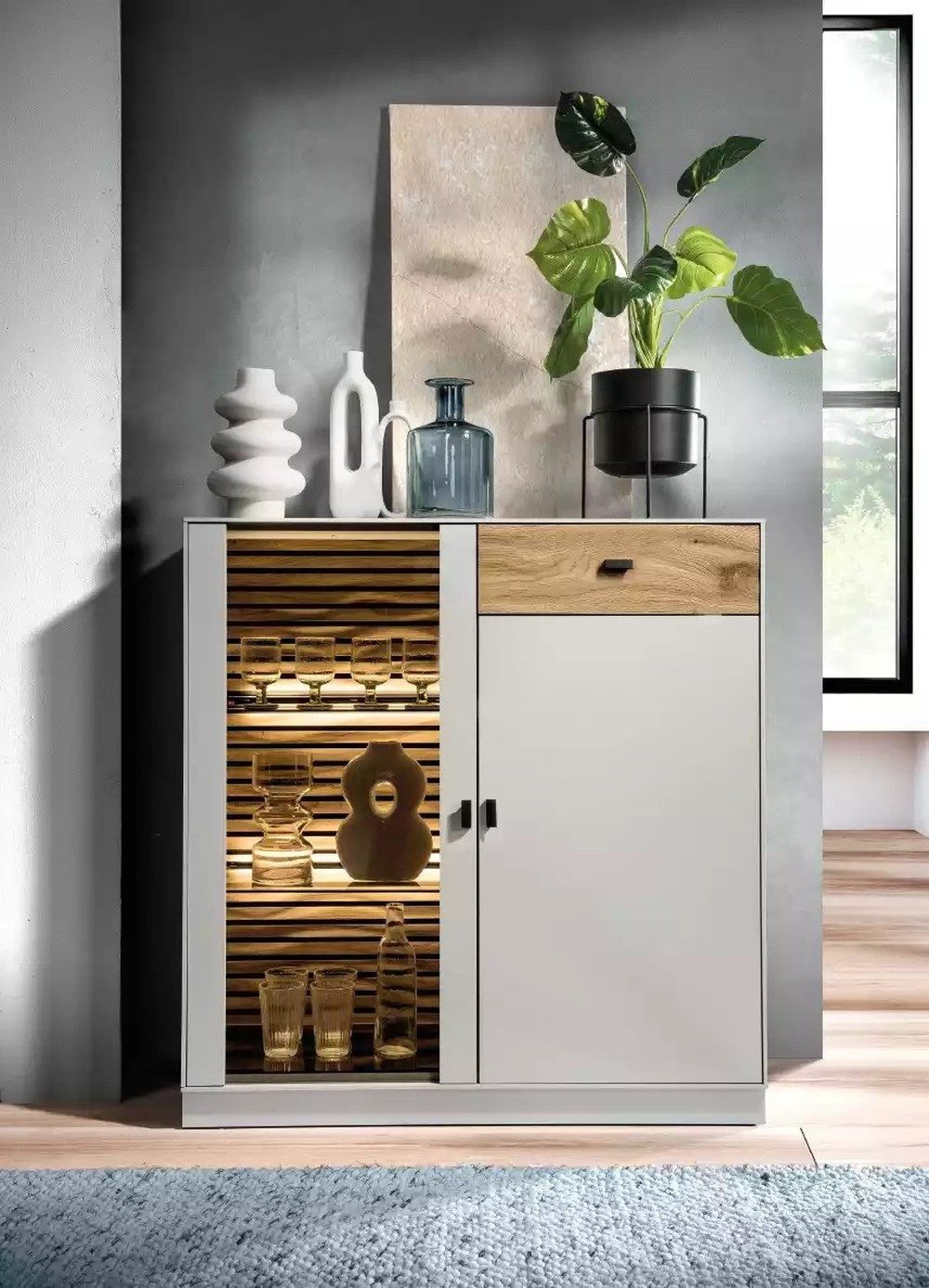 JVmoebel Anrichte Elegantes Holzsideboard - Modernes Design für Ihr Zuhause (1 St., Anrichte), Made in Europa