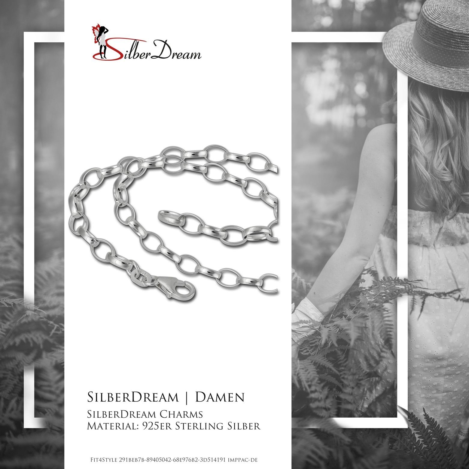 SilberDream Charm-Kette FC01XK SilberDream Charmskette für Silber Charms (Charmskette), Charmsketten ca. 42cm, 925 Sterling Silber, Farbe: silber, Made-In Ger
