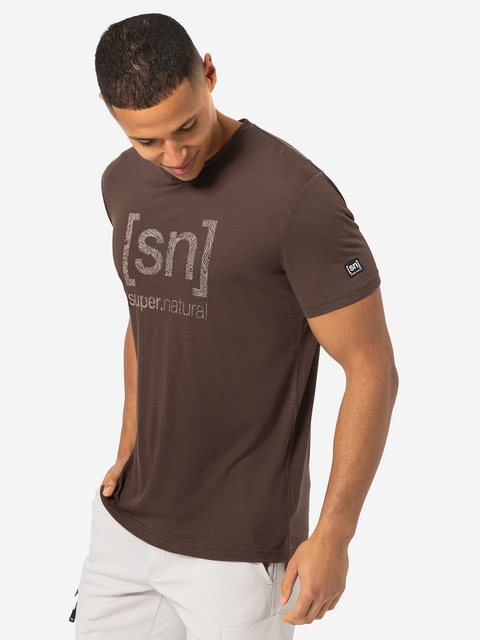 SUPER.NATURAL Print-Shirt für Herren, Merino LOGO LINES TEE Bike Lifestyle, günstig online kaufen