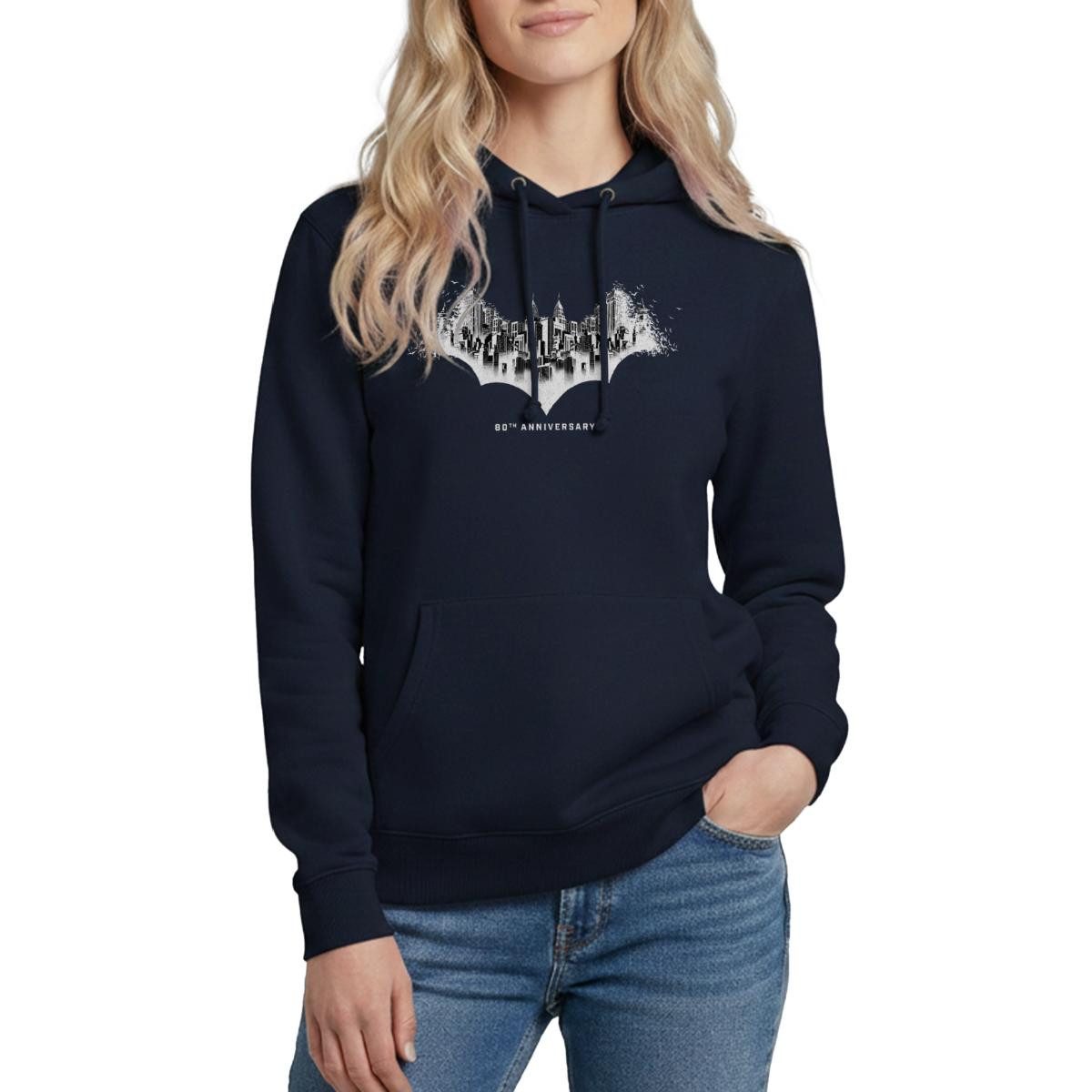Spreadshirt Hoodie Batman 80 Jahre Gotham Damen Hoodie (1-tlg)