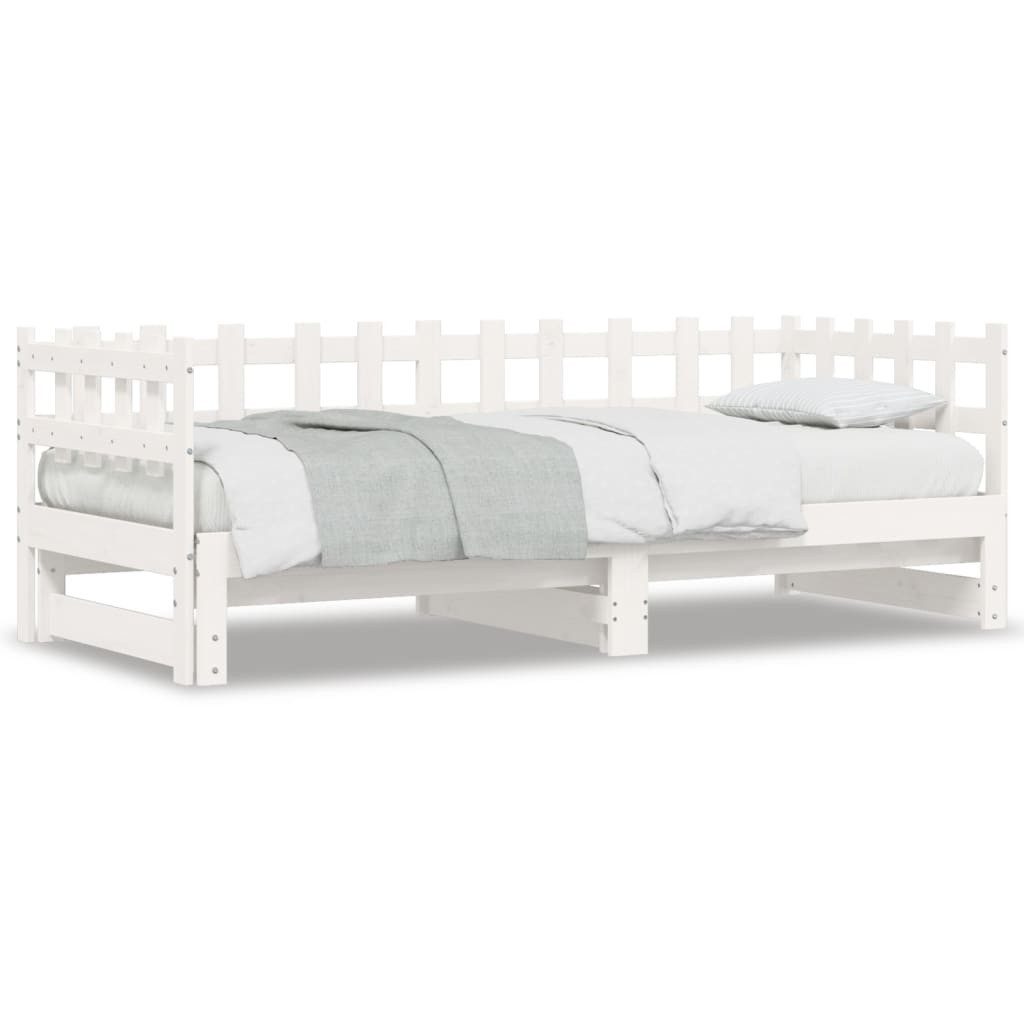 vidaXL Bett Tagesbett Ausziehbar Weiß 2x(80x200) günstig online kaufen