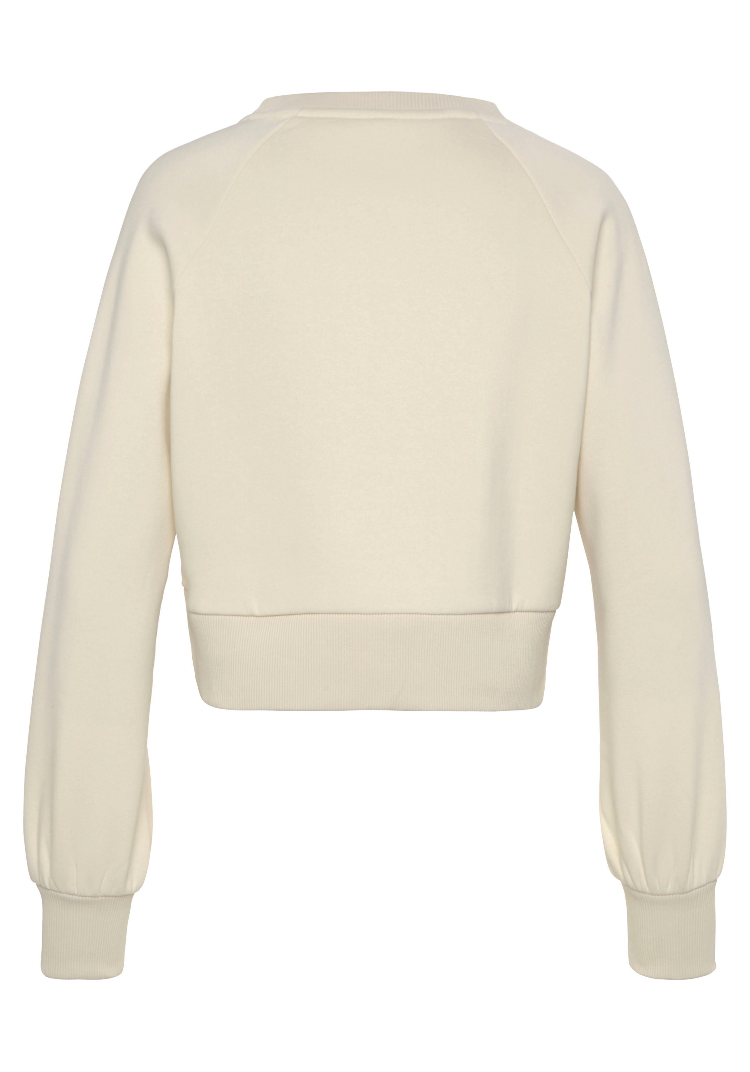 LASCANA Sweatshirt mit Loungeanzug Ziernähten, beige