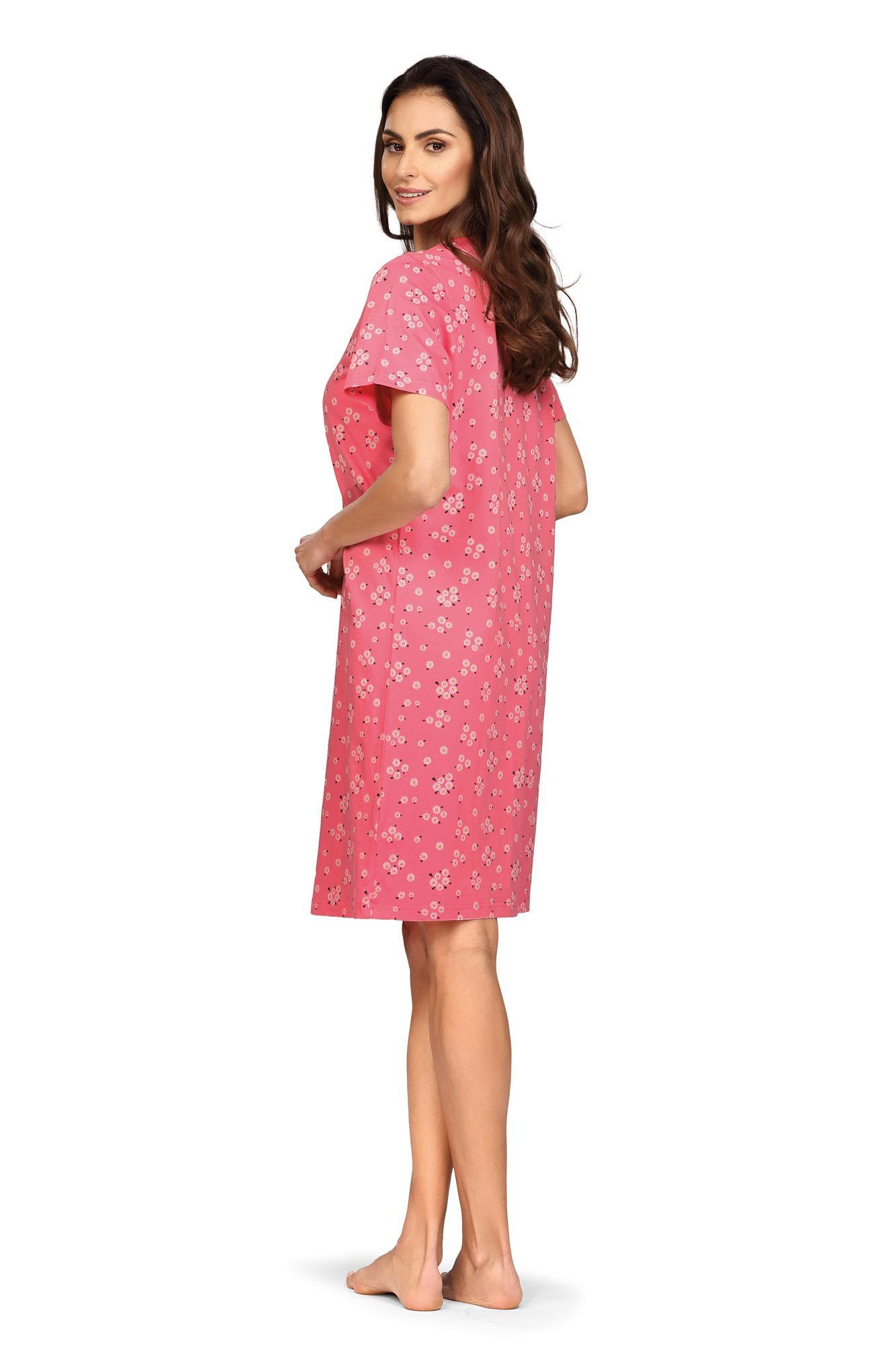 Sleepshirt Nachthemd Baumwolle 100cm comtessa Nachthemd 1-tlg., (Set, Blümchendesign Damen Set)