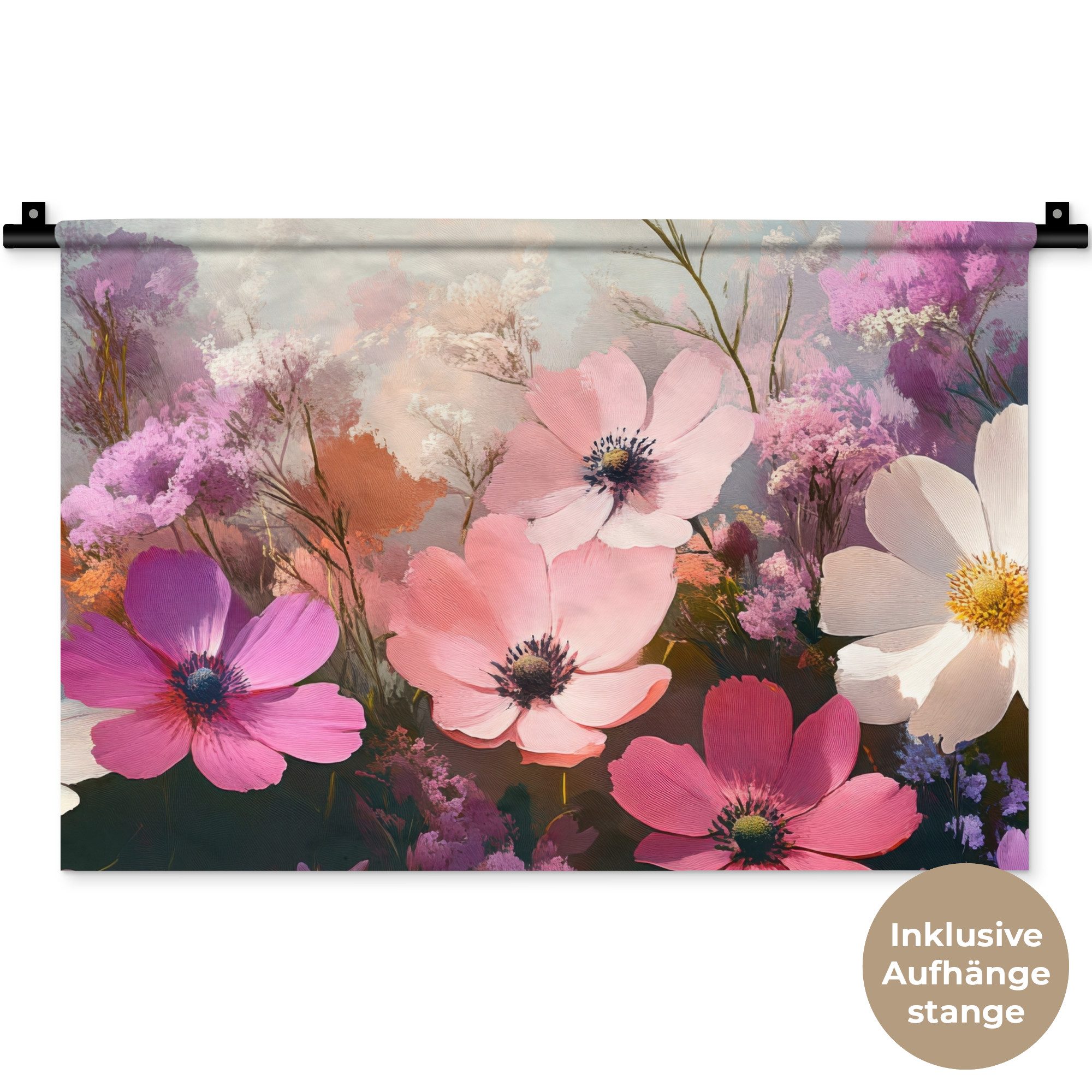 MuchoWow Wandteppich Blumen - Bunt - günstig online kaufen