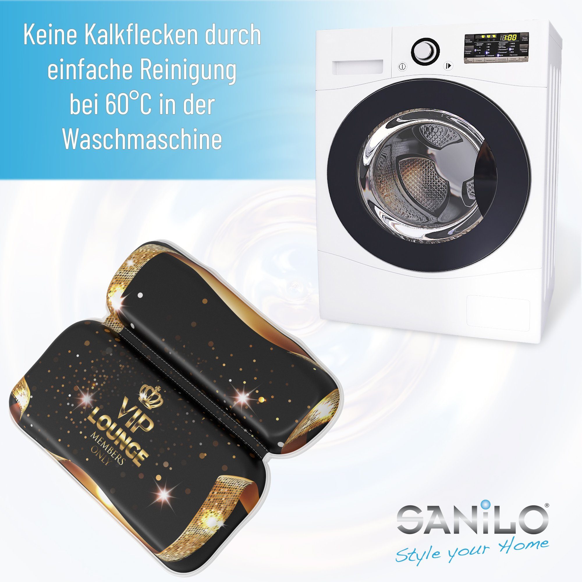 Sanilo Badewannenkissen VIP Lounge, hochwertig, bequem, rutschfest durch 7 starke Saugnäpfe – Bild 5 von 5