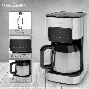 ProfiCook Filterkaffeemaschine PC-KA 1191, 1,2l Kaffeekanne, Papierfilter 1x4
