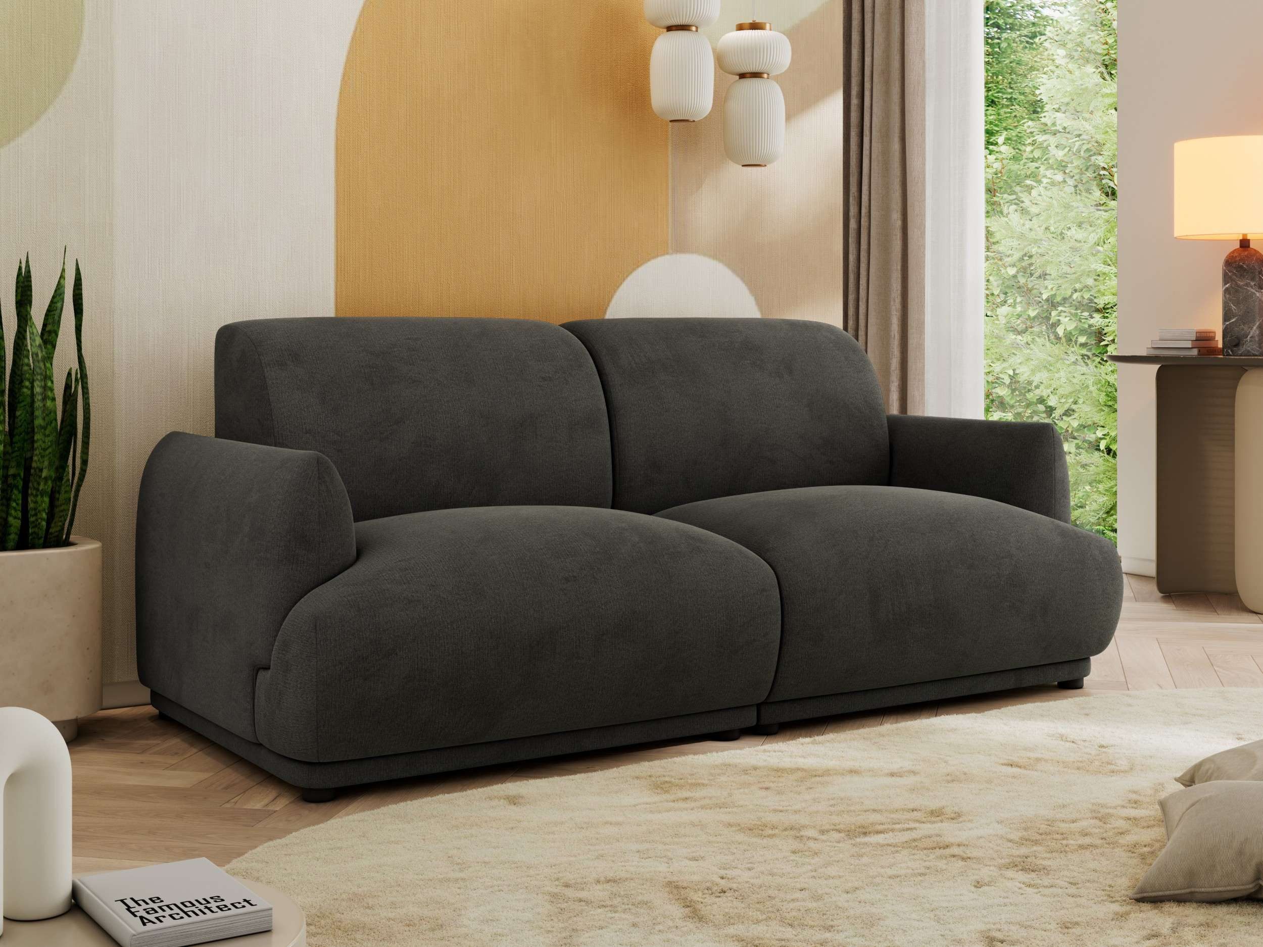 MKS MÖBEL Sofa PUNTA, Polsterbett 3-Sitzer, feststehend, HR-Schaum, Wellenfedern, modernes Design