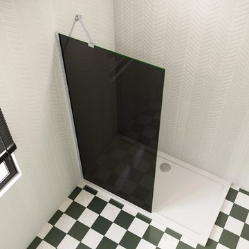 duschspa Duschwand schwarze Duschkabine Duschtrennung Glastrennwand Walk in Dusche, Einscheibensicherheitsglas, Sicherheitsglas, (Set), Glas