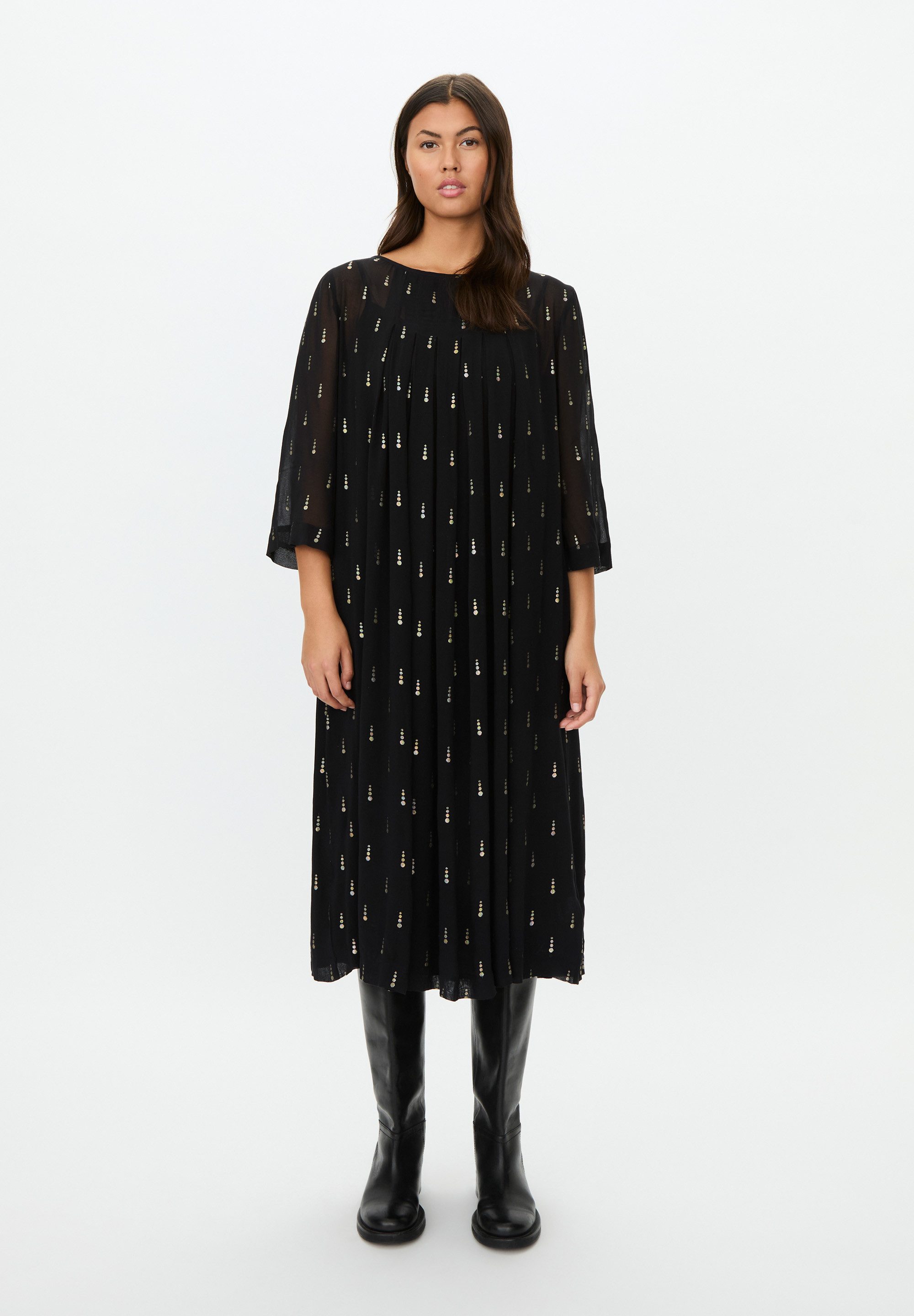 Masai Blusenkleid MaNolira with slip schwarz Unterkleid mit dünnen Riemen