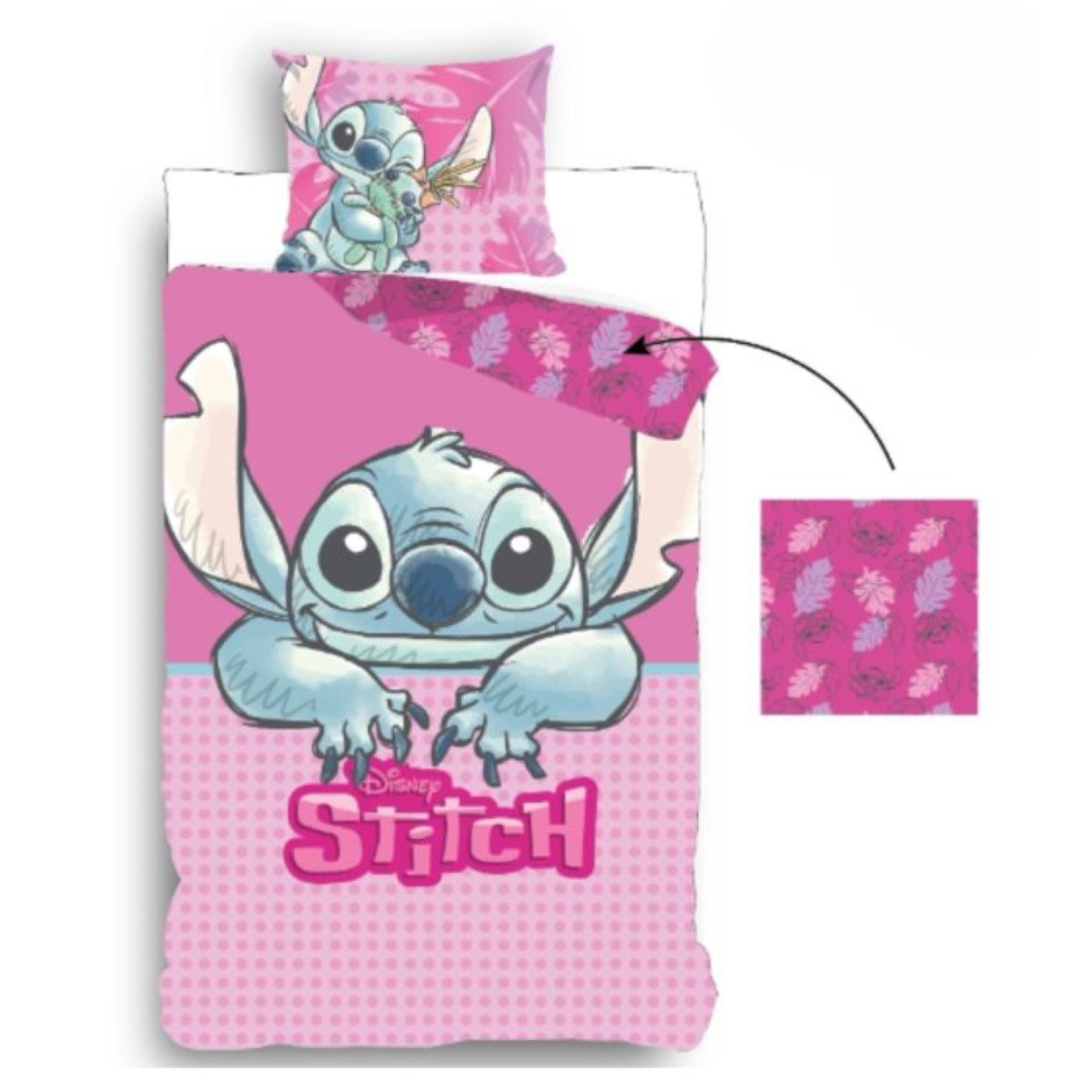Lilo & Stitch Kinderbettwäsche Wendebettwäsche - pink, Kissen- und Deckenbe günstig online kaufen