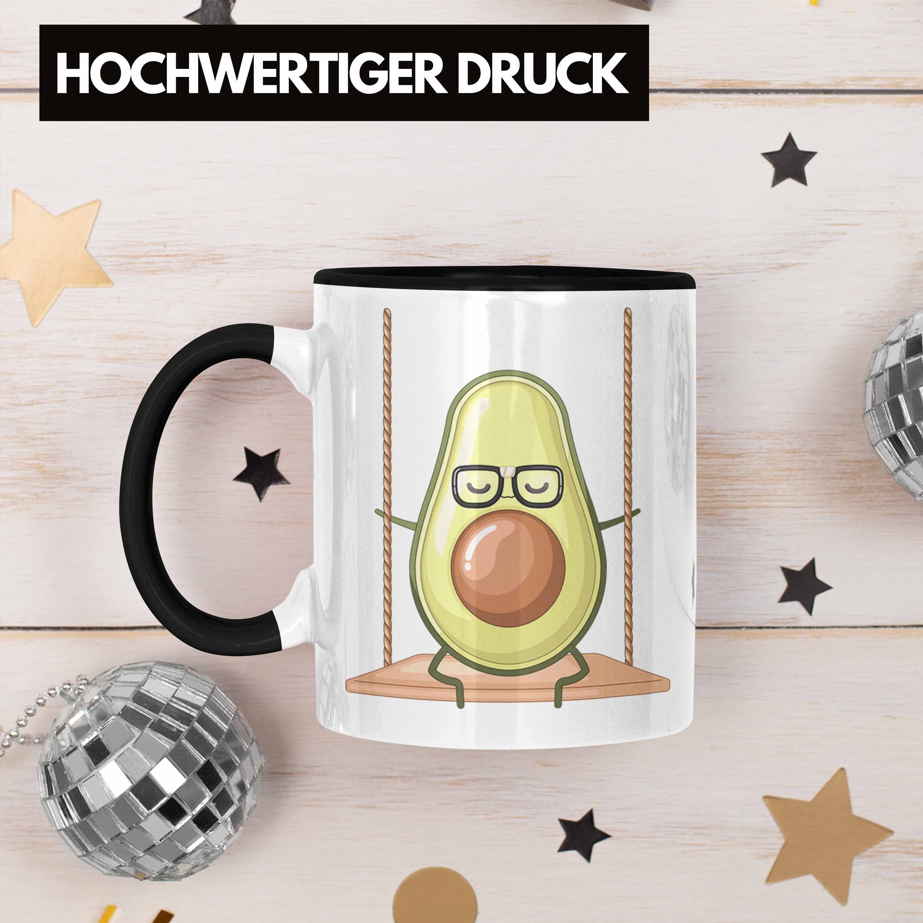 Trendation Tasse Lustige Tasse Originelle Avocado-Motiv Geschenkidee für Schwarz mit - Avocado