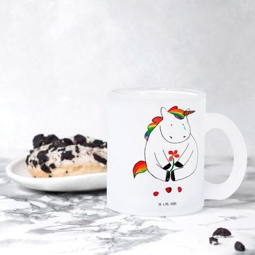 Mr. & Mrs. Panda Teeglas Einhorn Traurig - Transparent - Geschenk, Unicorn, Tasse, Einhorn Dek, Premium Glas, Außerordentliches Design