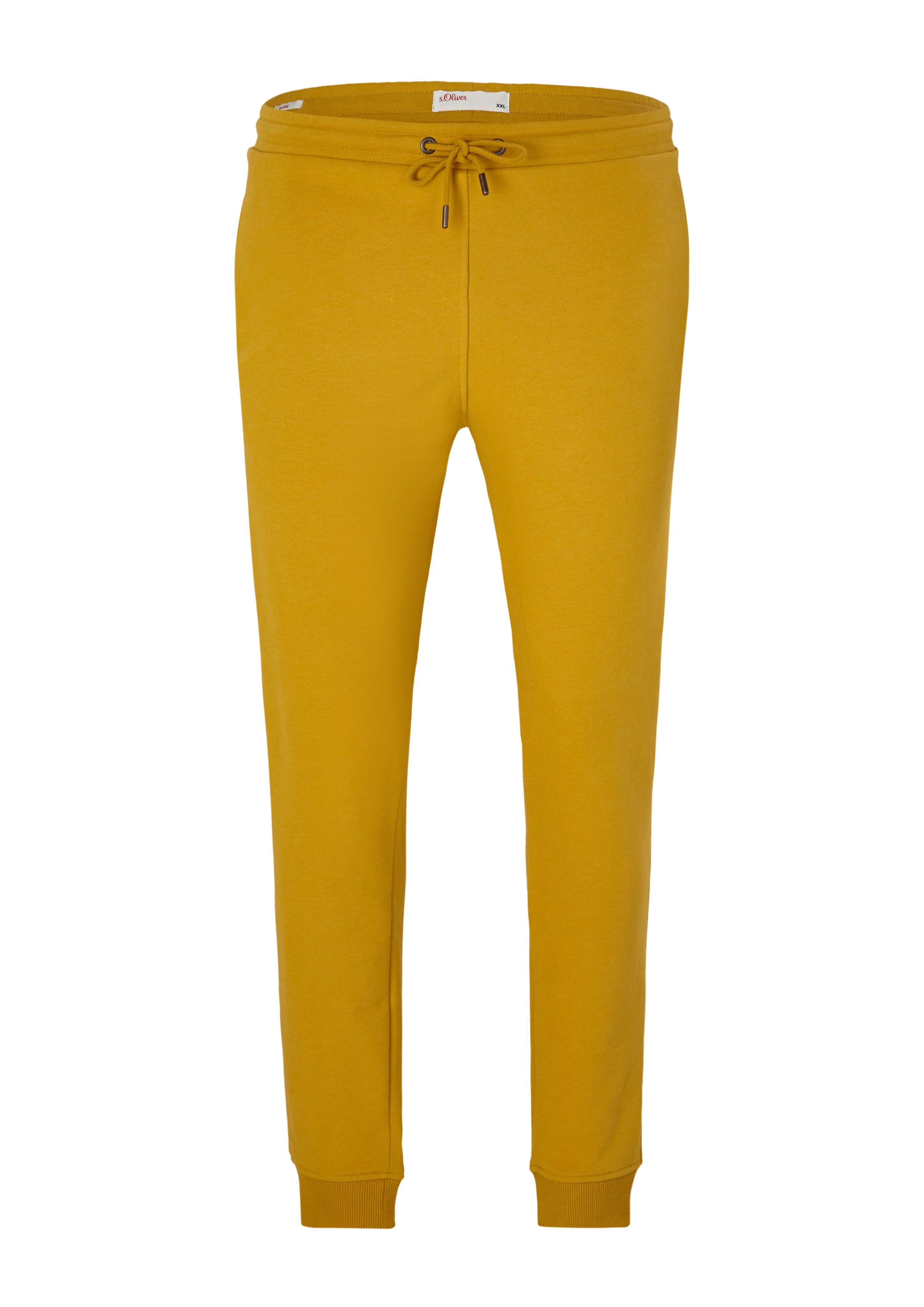 aus yellow Sweat Rippbündchen Stoffhose Jogger s.Oliver Relaxed: