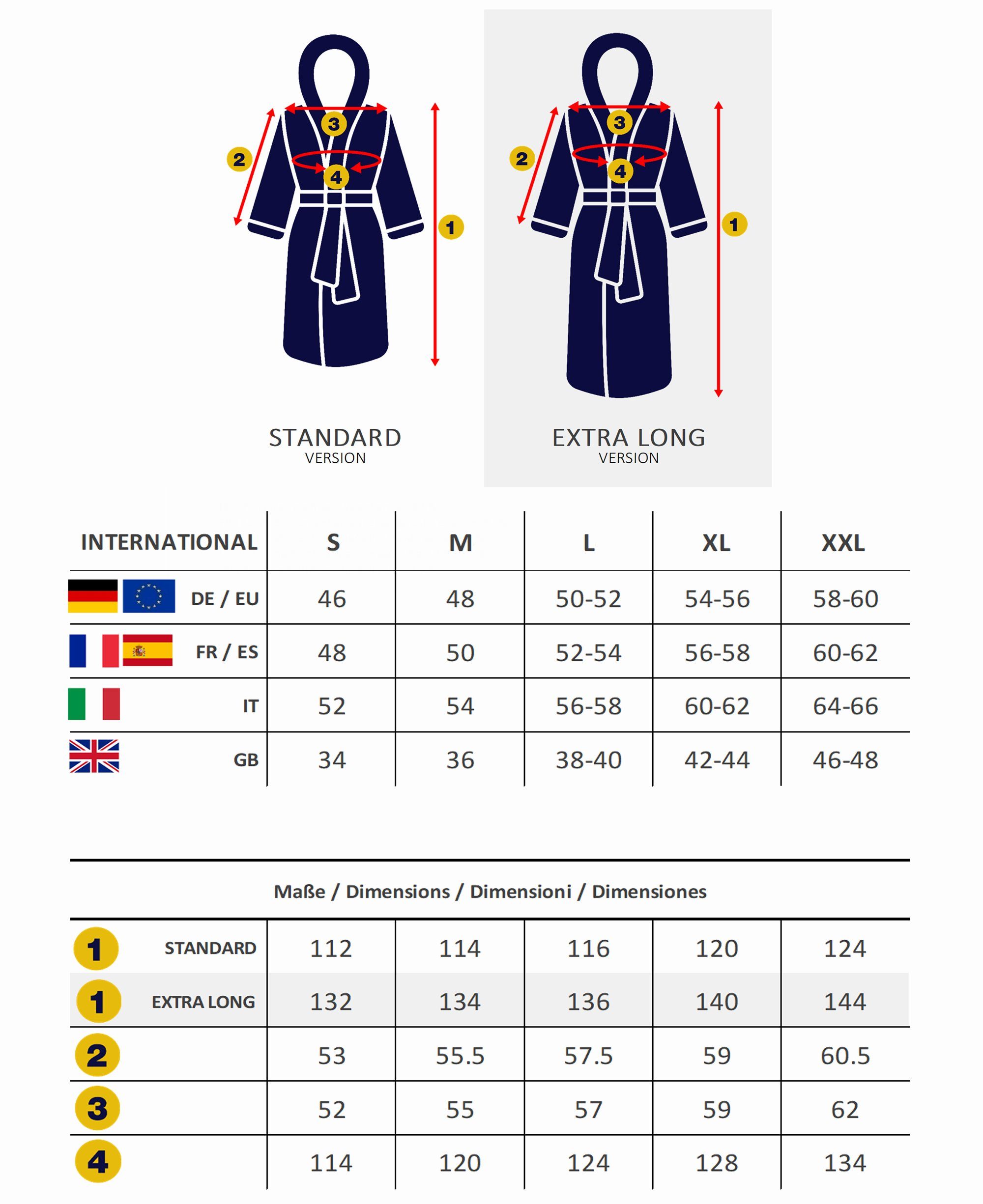 Arus Herrenbademantel Astrom aus Baumwoll-Frottee, Reisebademantel, Saunamantel, 100% Baumwolle, Kapuze, Gürtel, mit Kapuze, wadenlang oder extra lang, 100% Baumwolle