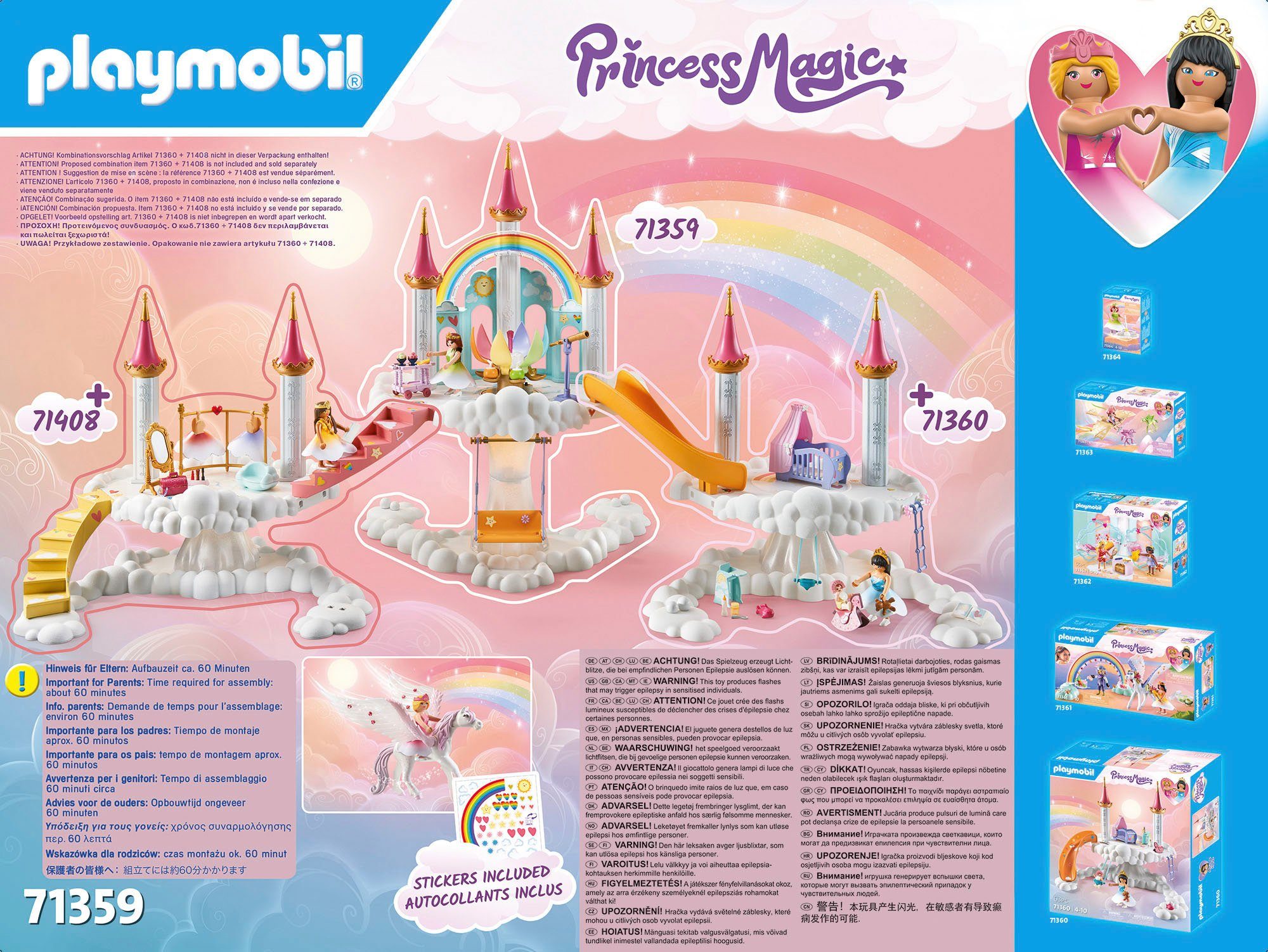 Playmobil® Konstruktions-Spielset Himmlisches (114 Regenbogenschloss Princess St) Magic, (71359)