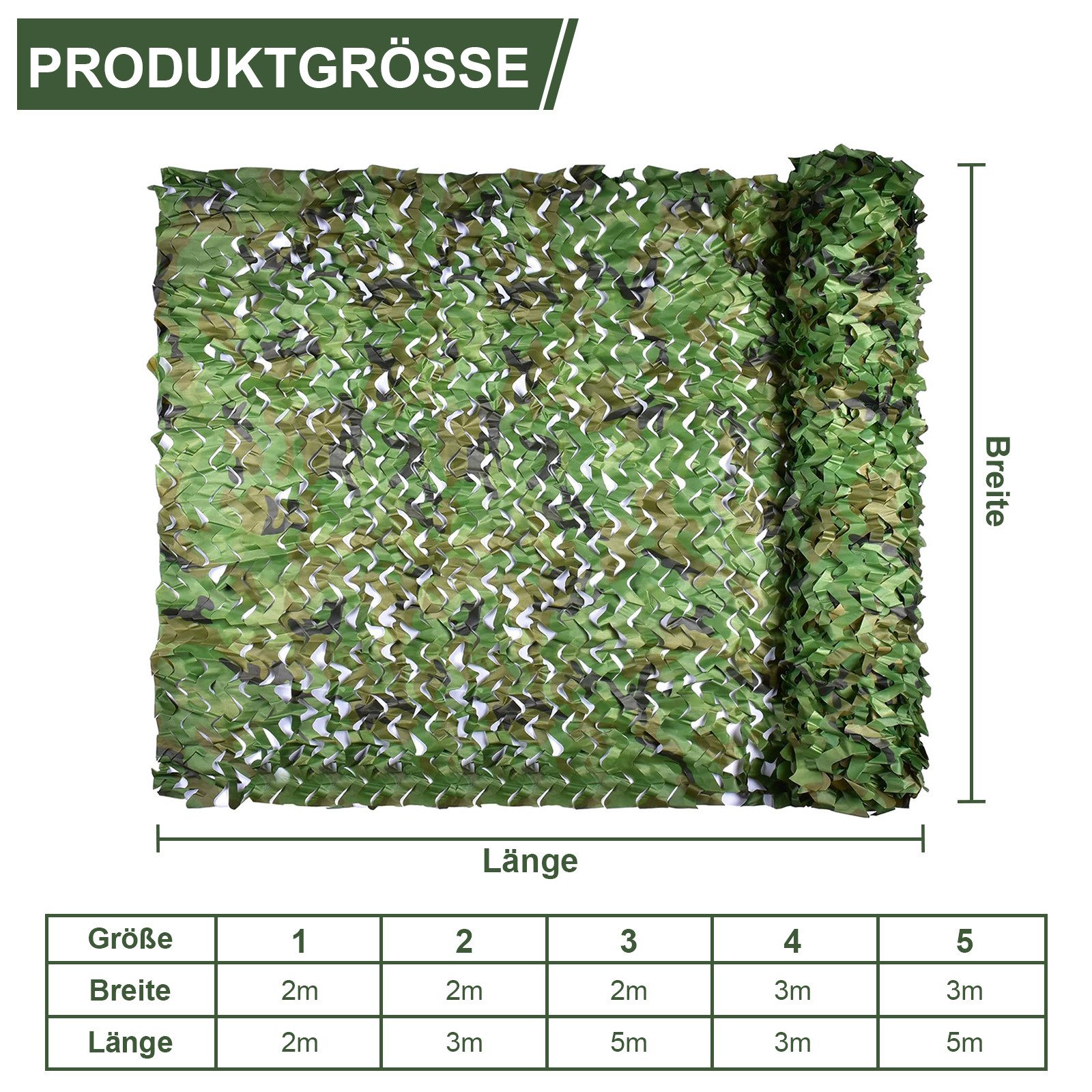 Lapalife Sonnensegel Tarnnetz Camouflage Netz 3D Blattmuster, UV-beständig Sonnenschutz, Reißfest verstärkt & geräuscharm, für Jagd Fotografie Garten Party