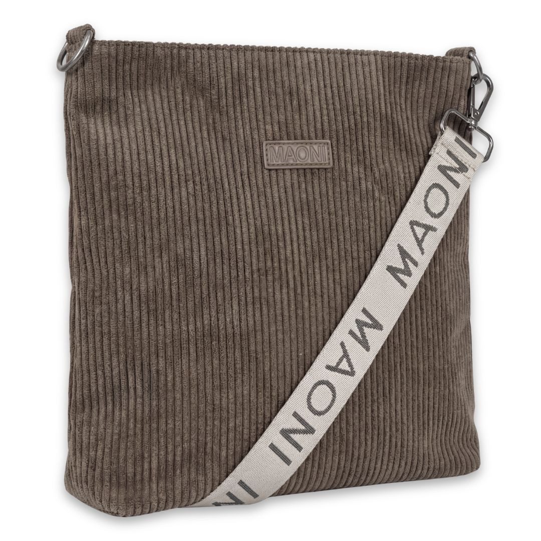 MAONI Umhängetasche Cord, Vegan, mit geräumigem Hauptfach