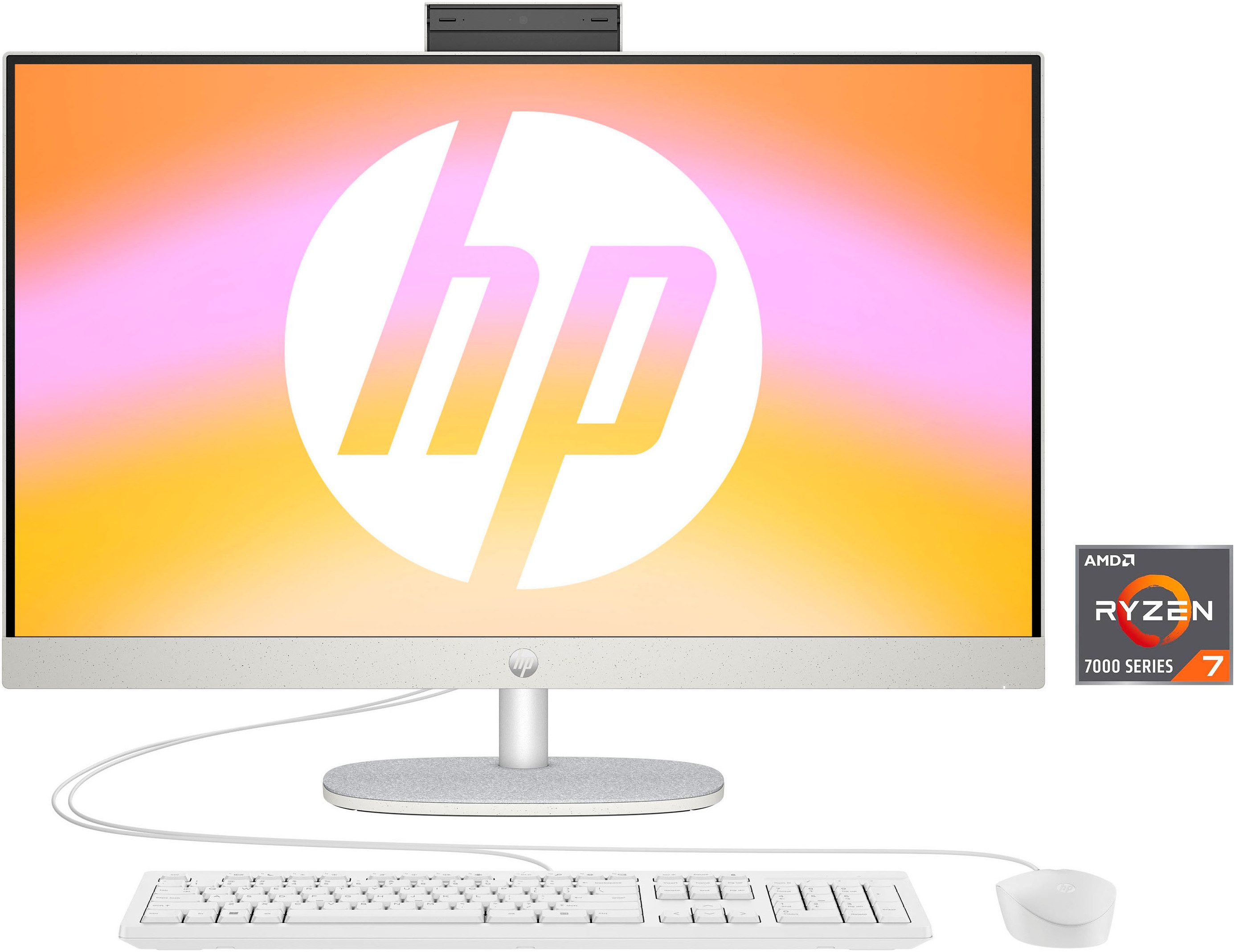 HP 27-cr0211ng All-in-One PC (27 Zoll, AMD Ryzen 7 7730U, Radeon Graphics, 16 GB RAM, 1000 GB SSD, Luftkühlung)