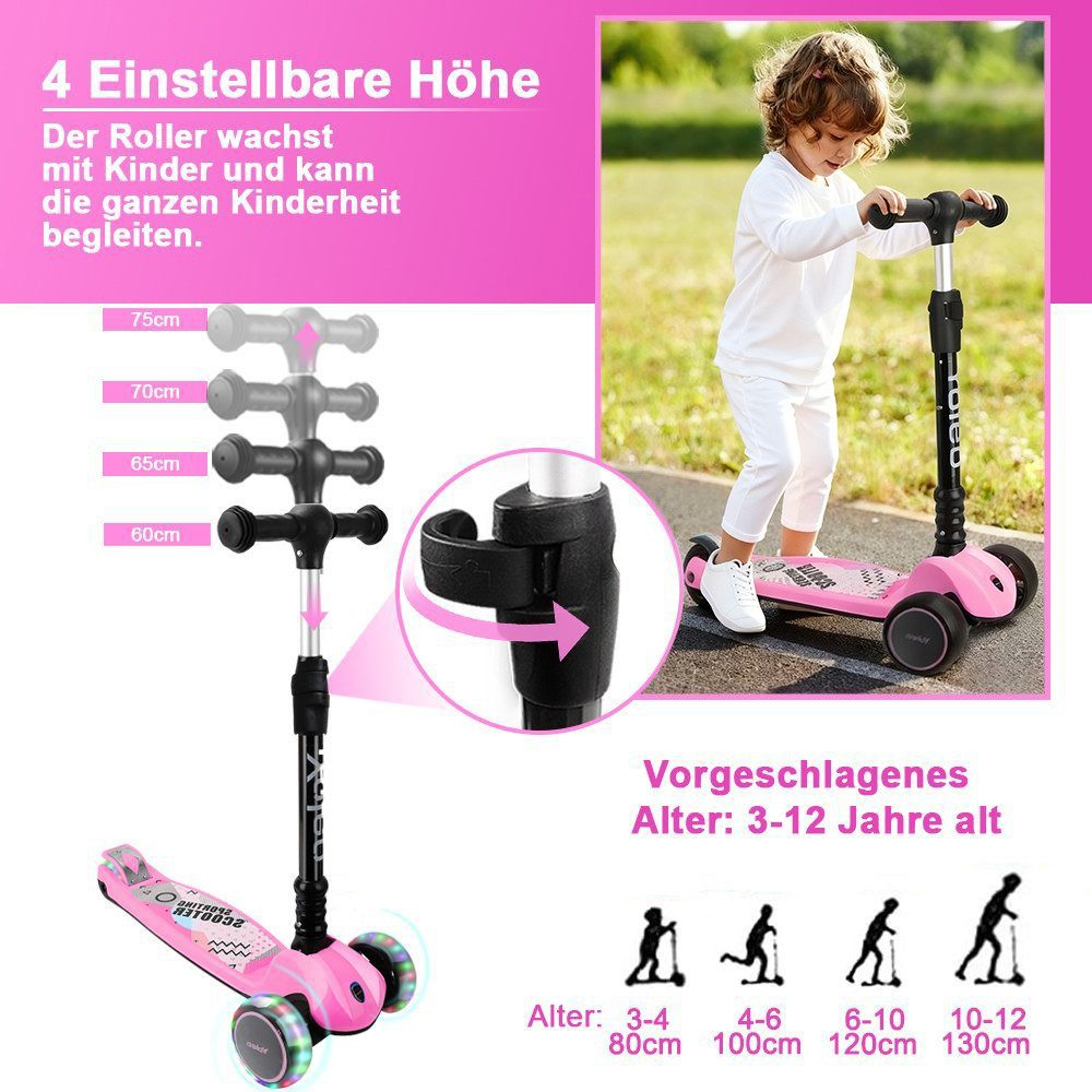 BremToy Scooter Faltbarer Kinderoller Kinderscooter Dreiradscooter ab 3 Jahre – Bild 2 von 5