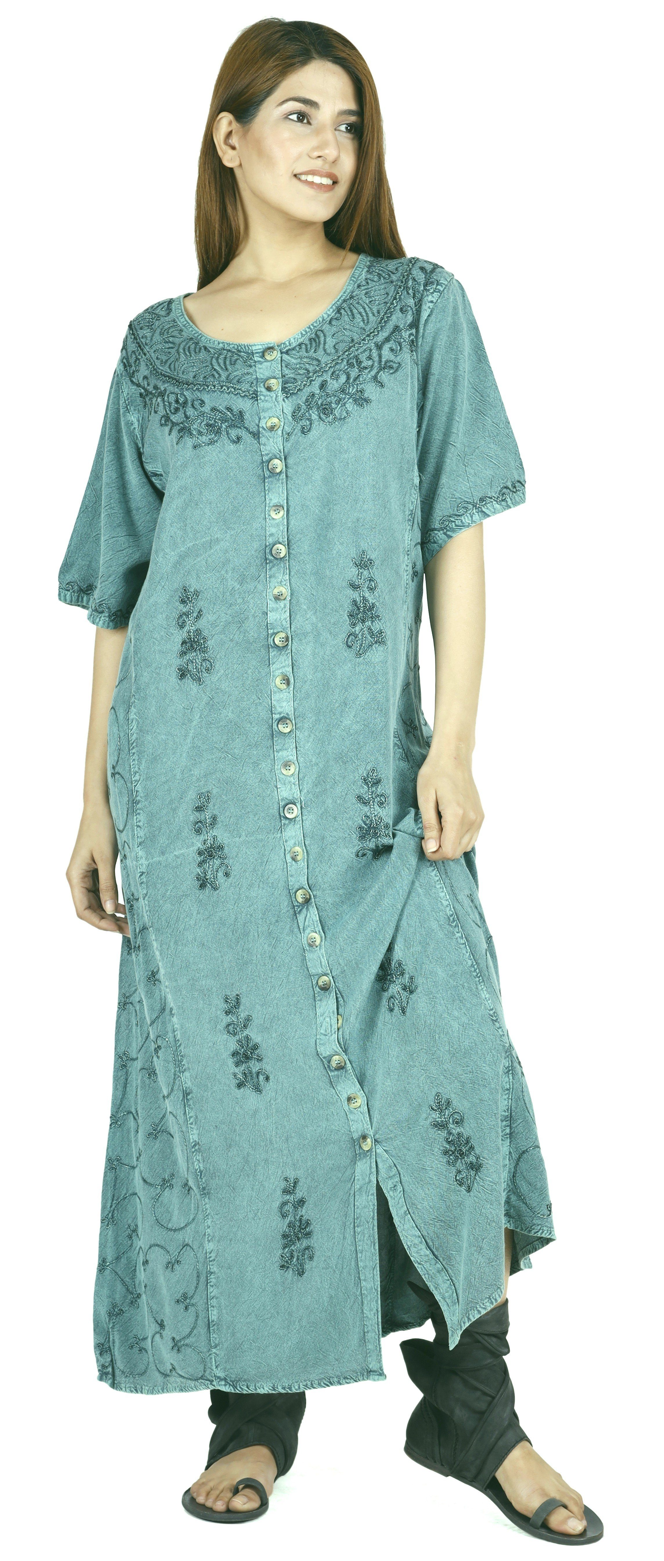 Guru-Shop Midikleid Besticktes indisches Hippie Kleid günstig online kaufen