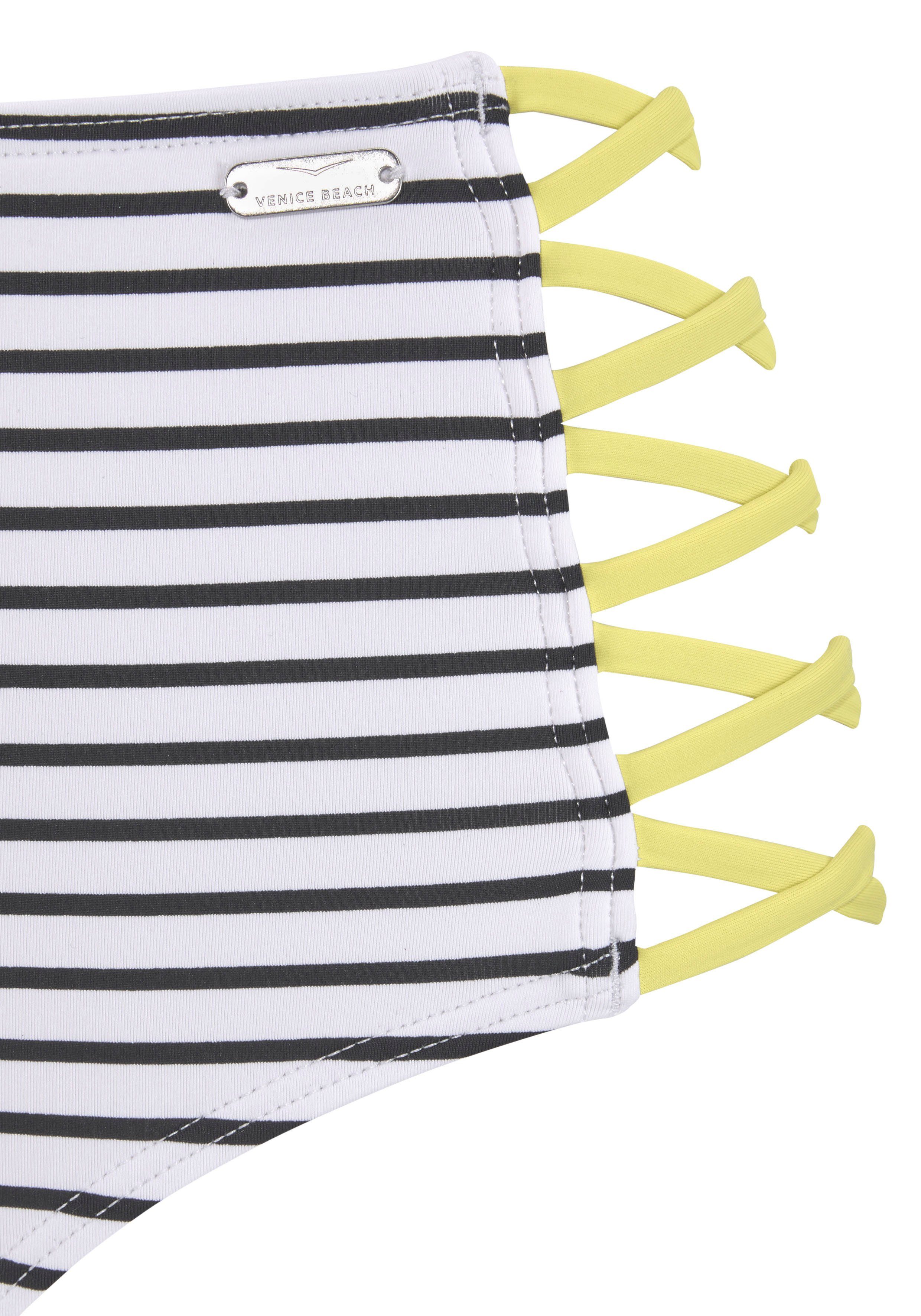 Venice Beach Highwaist-Bikini-Hose Camie mit gekreuzten, seitlichen Bändern